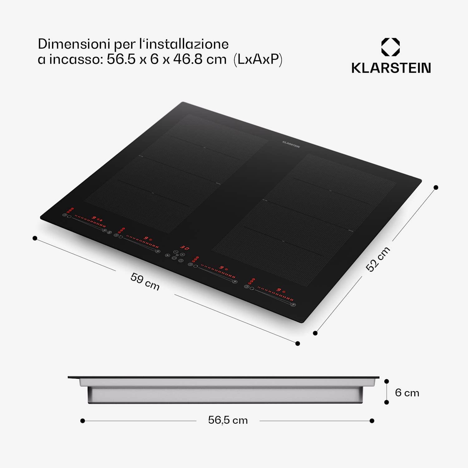 Masterzone 60 Flex - Piano cottura a induzione, incasso, 4 zone flex, ThermoBoost, tecnologia Smart Flex, max. 9600 watt 