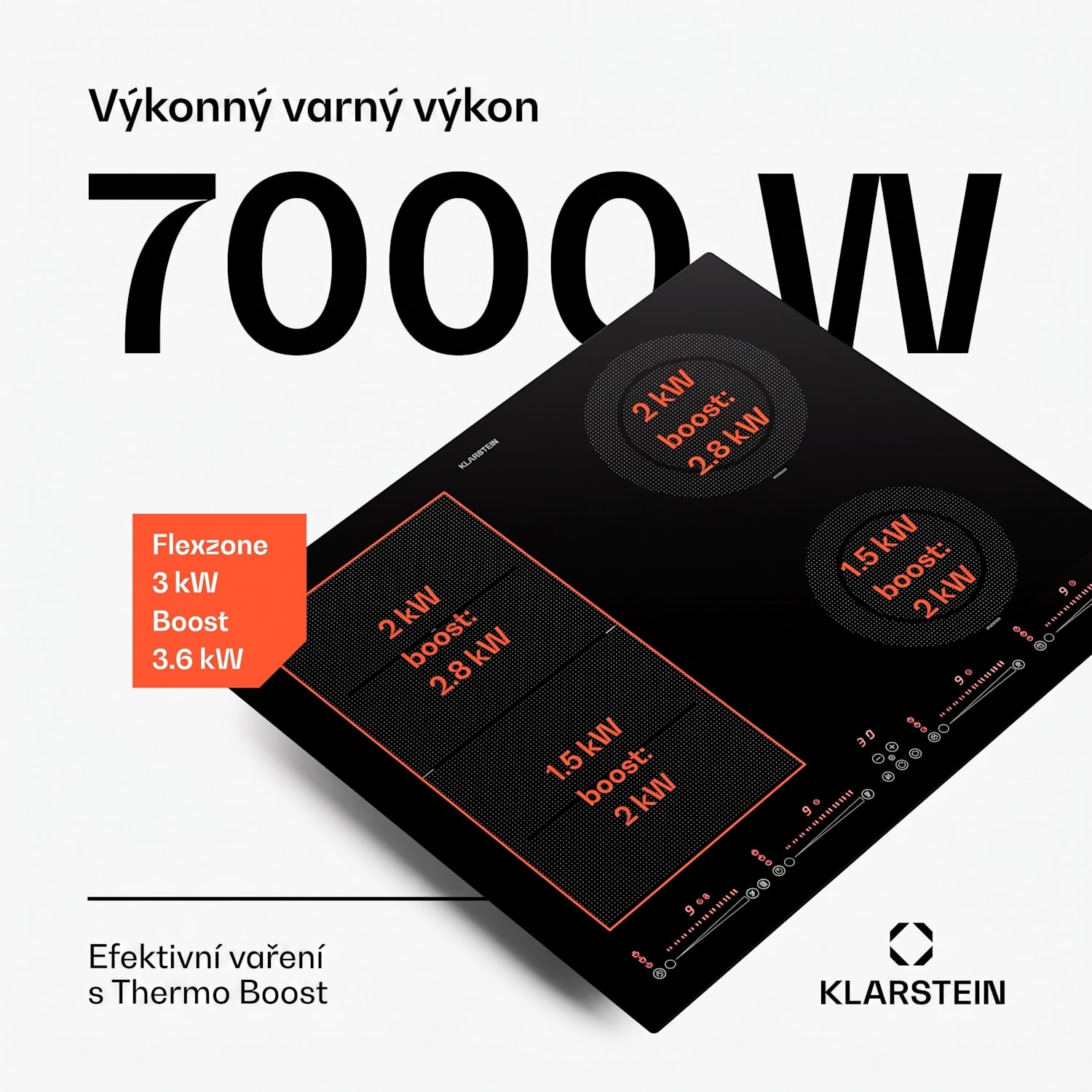Masterzone 60 Hybrid, indukční varná deska, max. 9600 W, 4 zóny Flex, technologie ThermoBoost, Smart Flex 