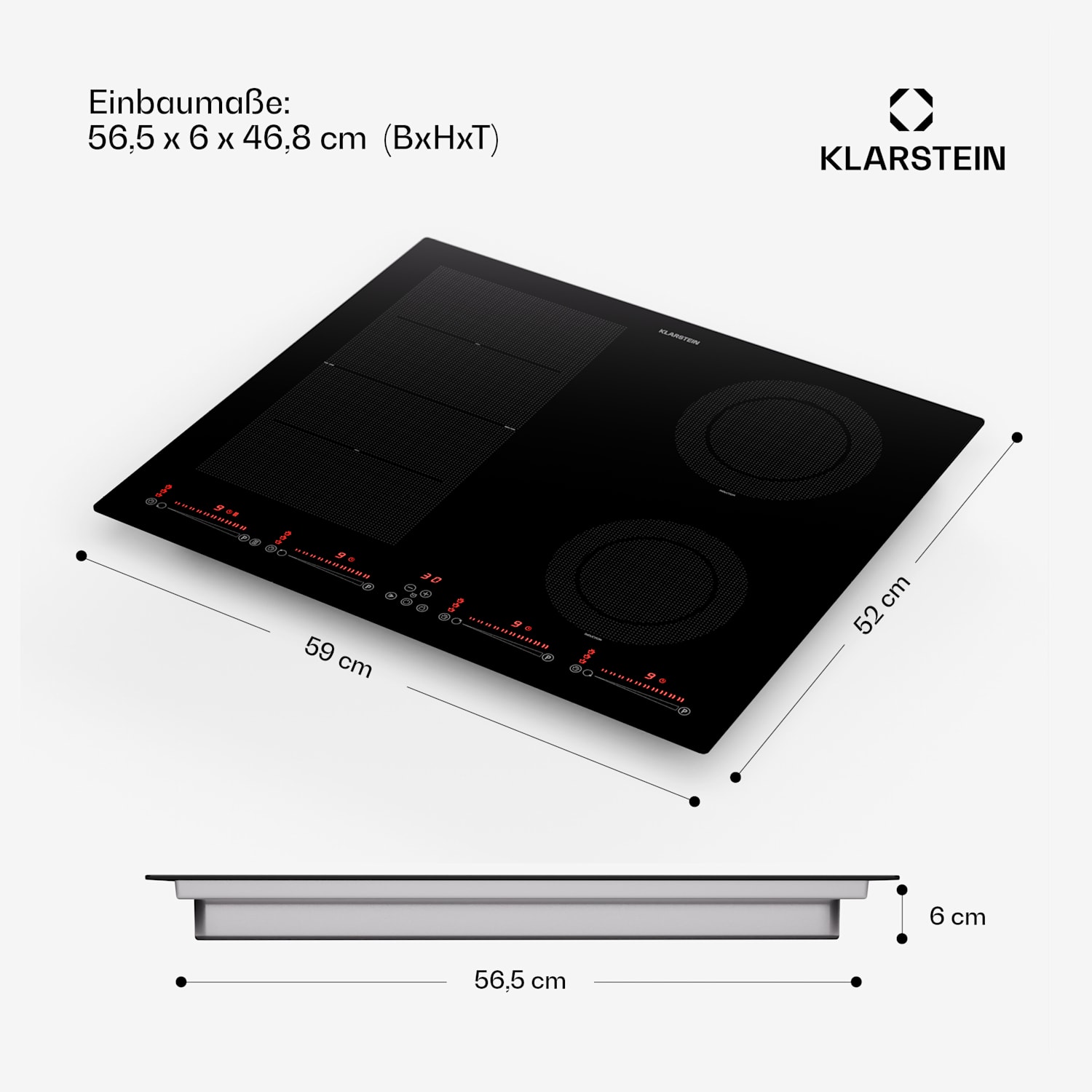 Masterzone 60 Hybrid Induktionskochfeld Einbau 4 Flex-Zonen ThermoBoost Smart Flex 9600 Watt 