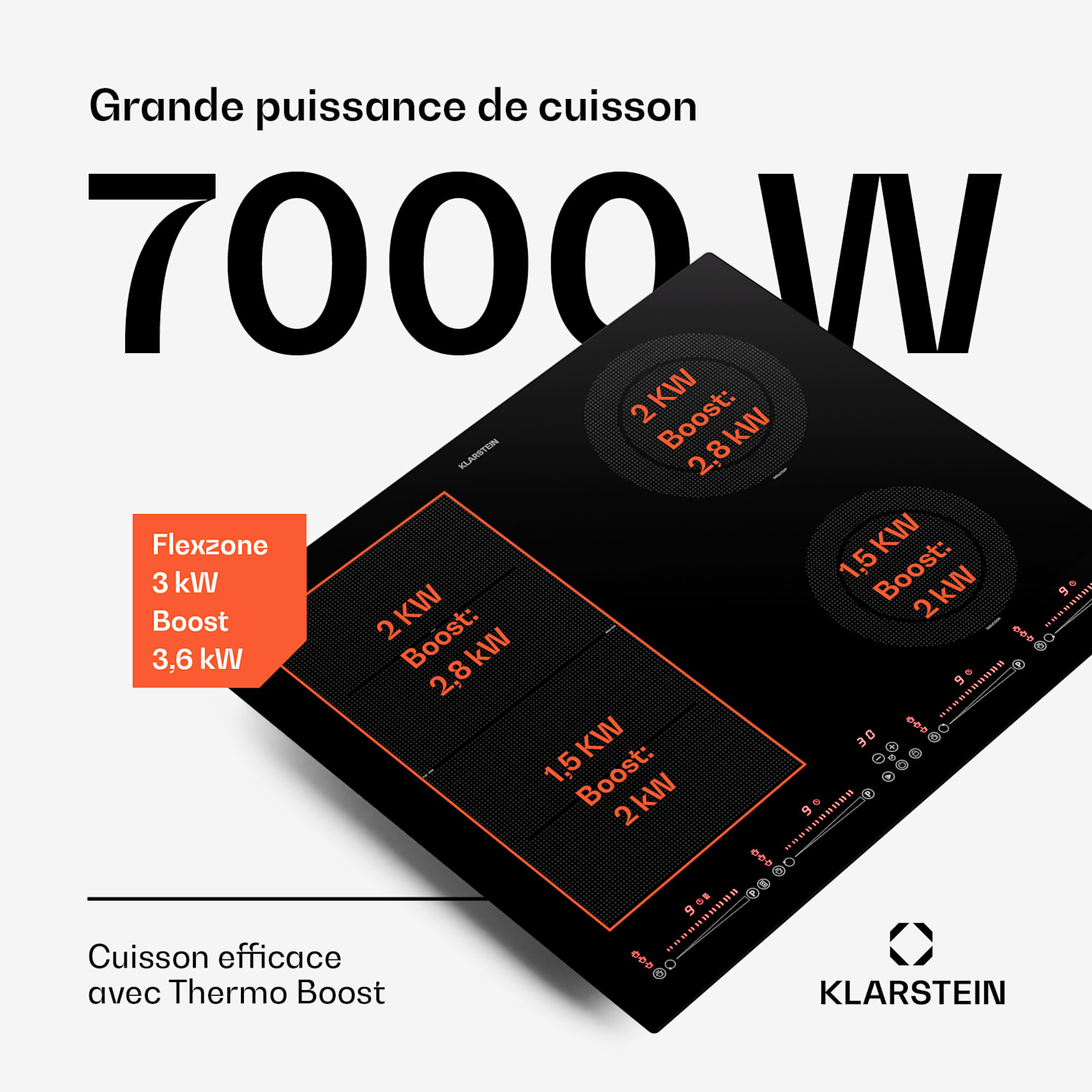 Masterzone 60 Hybrid Table de cuisson à indiction encastrée 4 zones Flexibles ThermoBoost Smart Flex 9600 Watts 