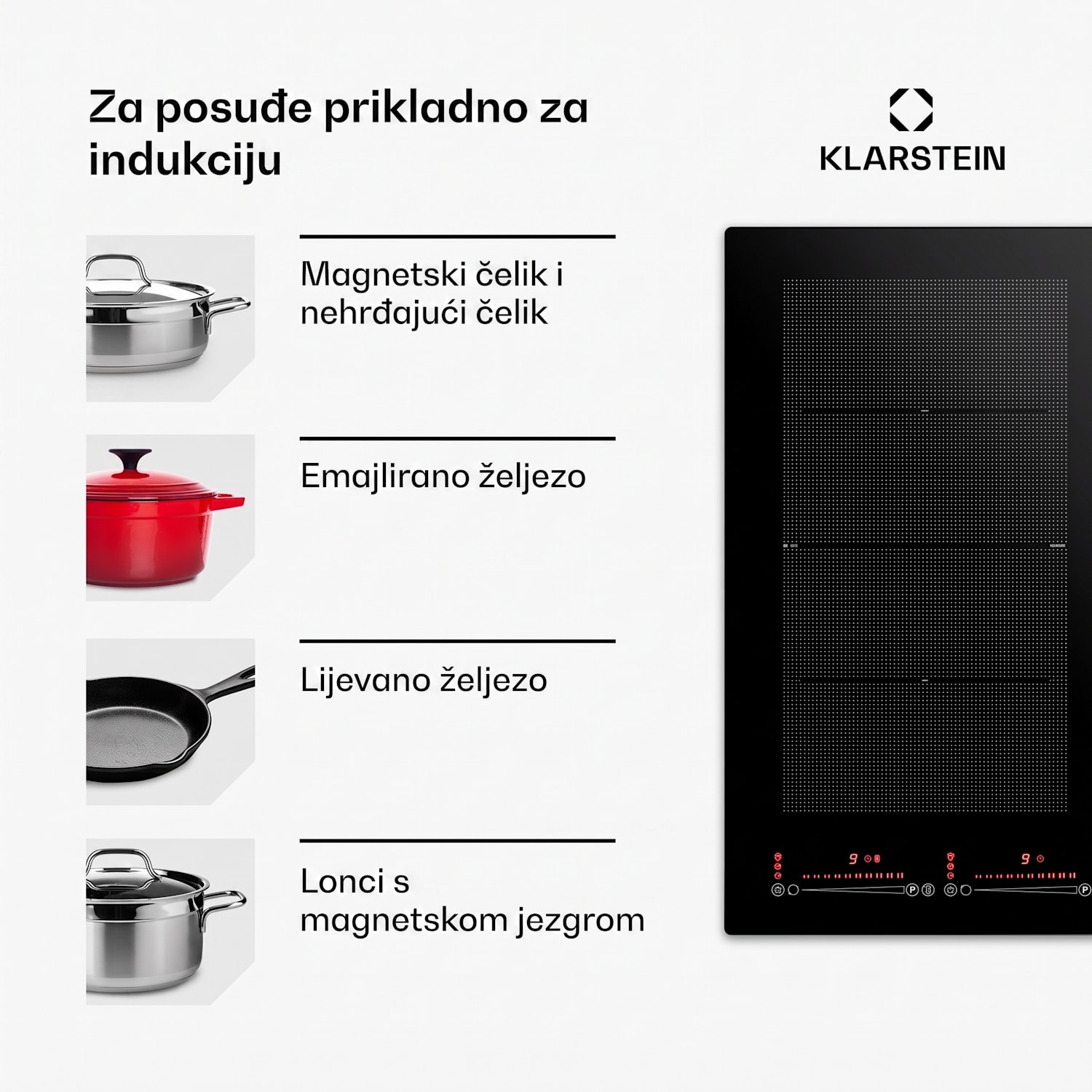 Masterzone 60 Hybrid, indukcijska ploča, ugradbena, maks. 9600 W, 4 Flex zone, ThermoBoost tehnologija, Smart Flex 