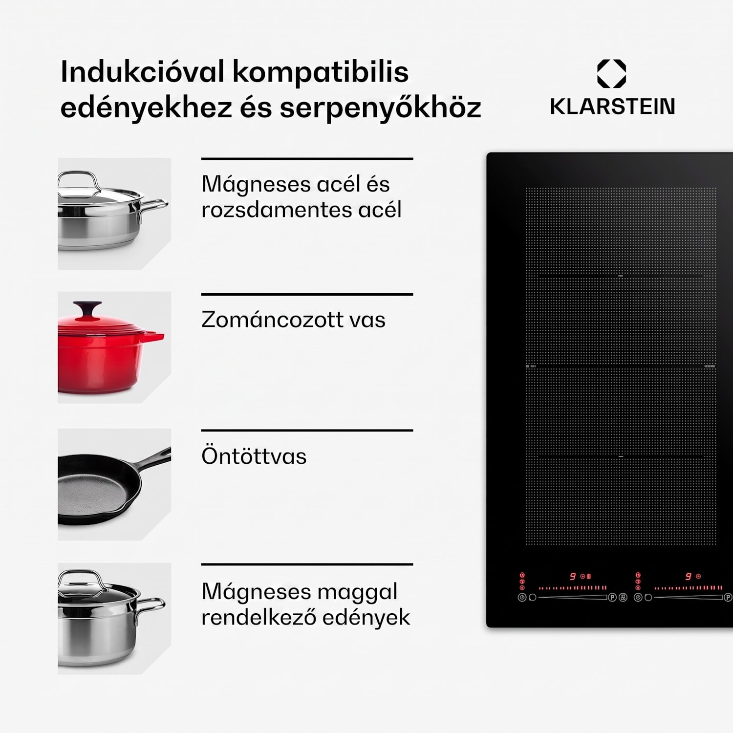 Masterzone 60 Hibrid, Indukciós főzőlap, beépített, max. 9600 W, 4 Flex zóna, ThermoBoost technológia, Smart Flex 