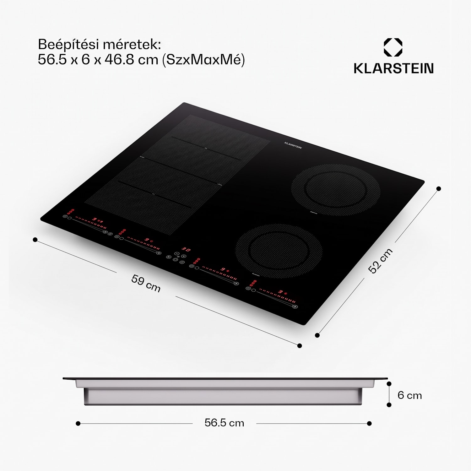 Masterzone 60 Hibrid, Indukciós főzőlap, beépített, max. 9600 W, 4 Flex zóna, ThermoBoost technológia, Smart Flex 