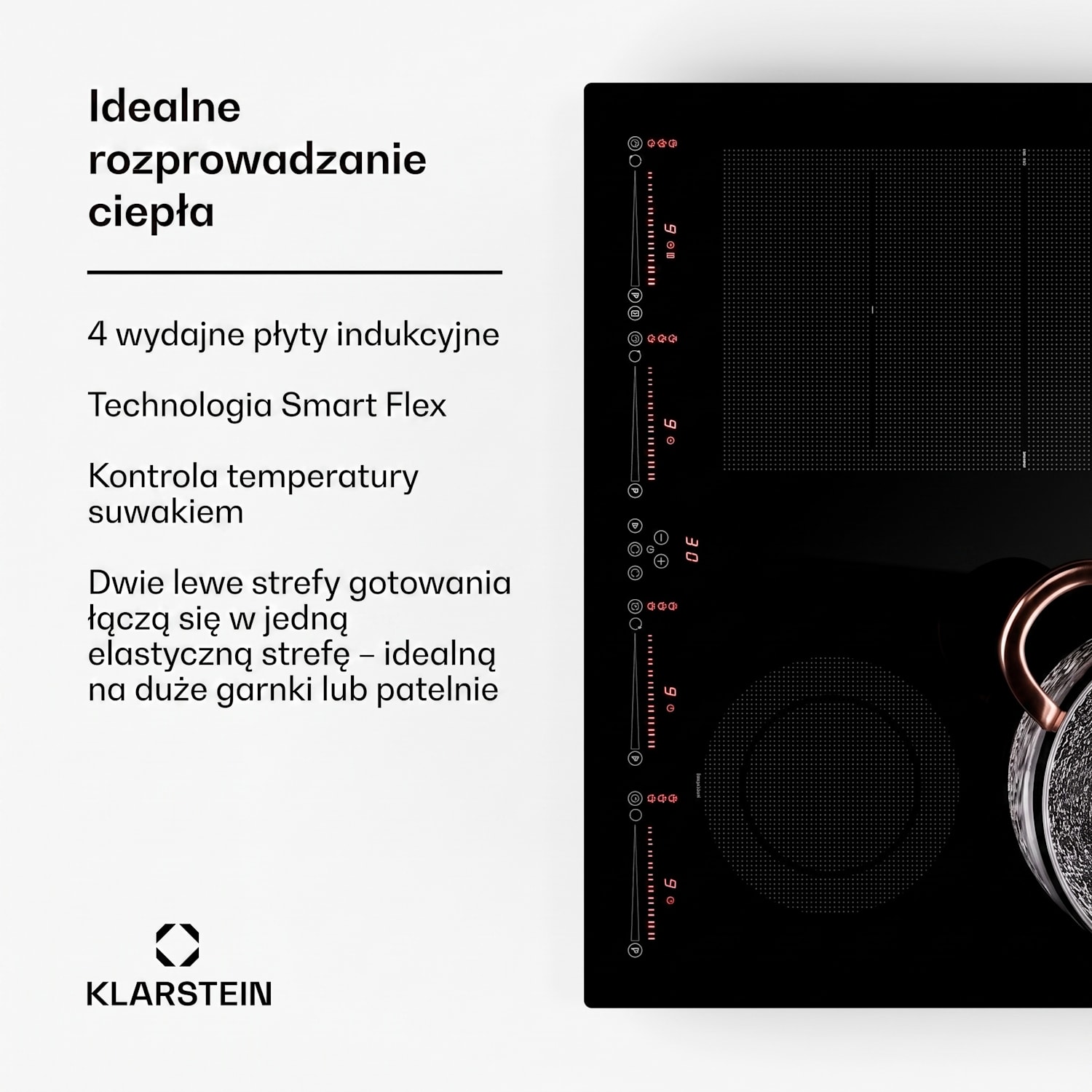 Masterzone 60 Hybrid, płyta indukcyjna do zabudowy, 4 strefy Flex, ThermoBoost, technologia Smart Flex, 9600 W 