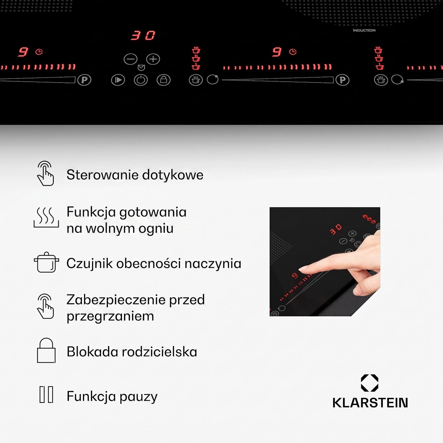 Masterzone 60 Hybrid, płyta indukcyjna do zabudowy, 4 strefy Flex, ThermoBoost, technologia Smart Flex, 9600 W 