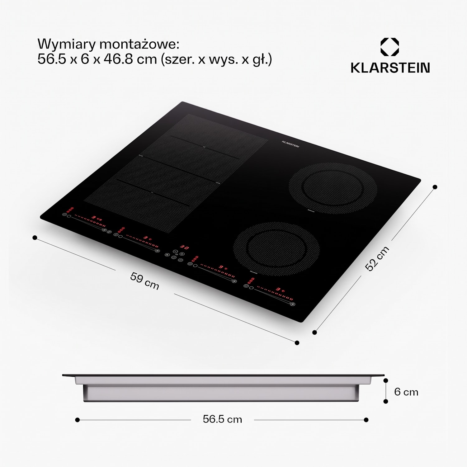 Masterzone 60 Hybrid, płyta indukcyjna do zabudowy, 4 strefy Flex, ThermoBoost, technologia Smart Flex, 9600 W 