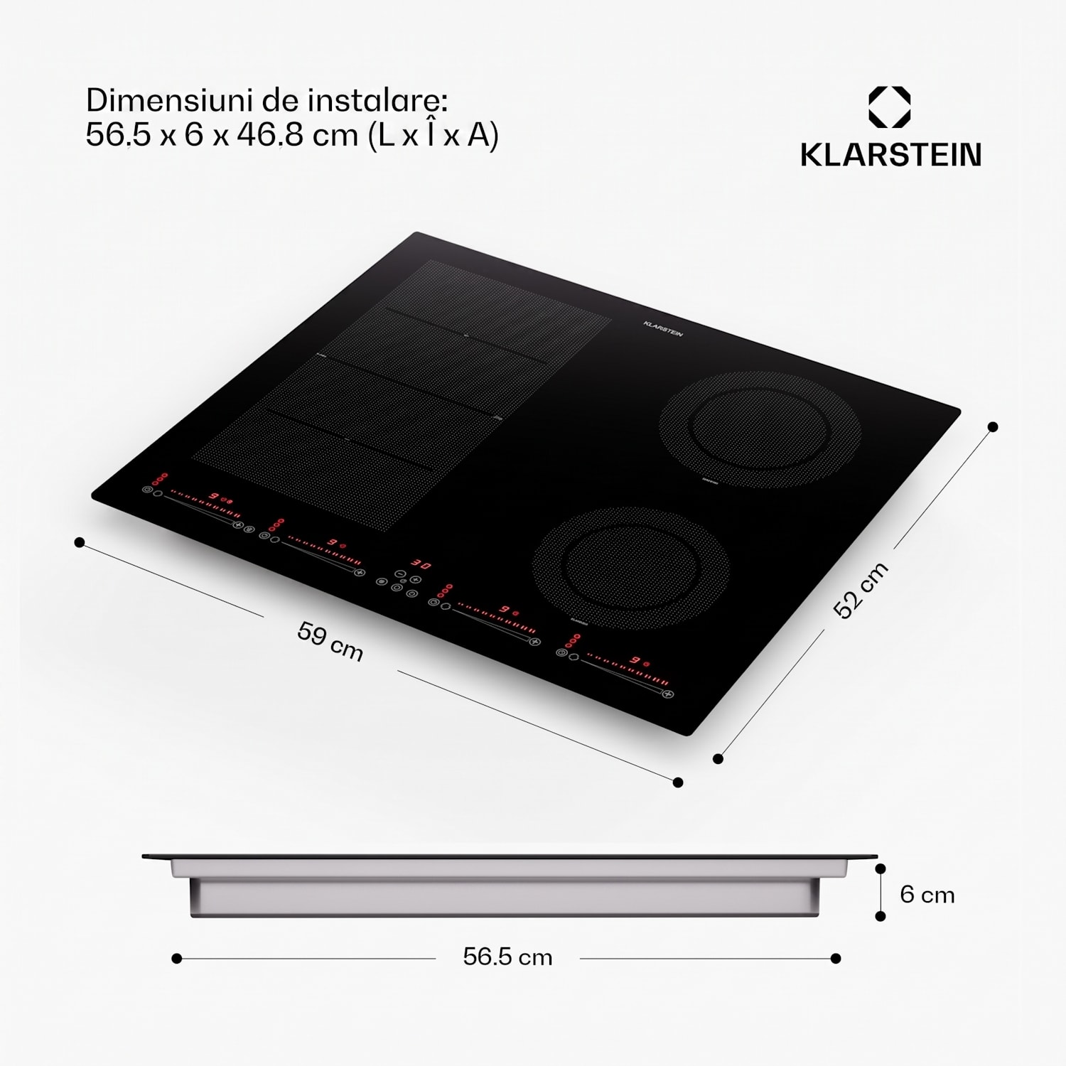 Masterzone 60 Hybrid, plită cu inducție, max. 9600 W, încorporat, 4 zone Flex, tehnologie ThermoBoost, Smart Flex 