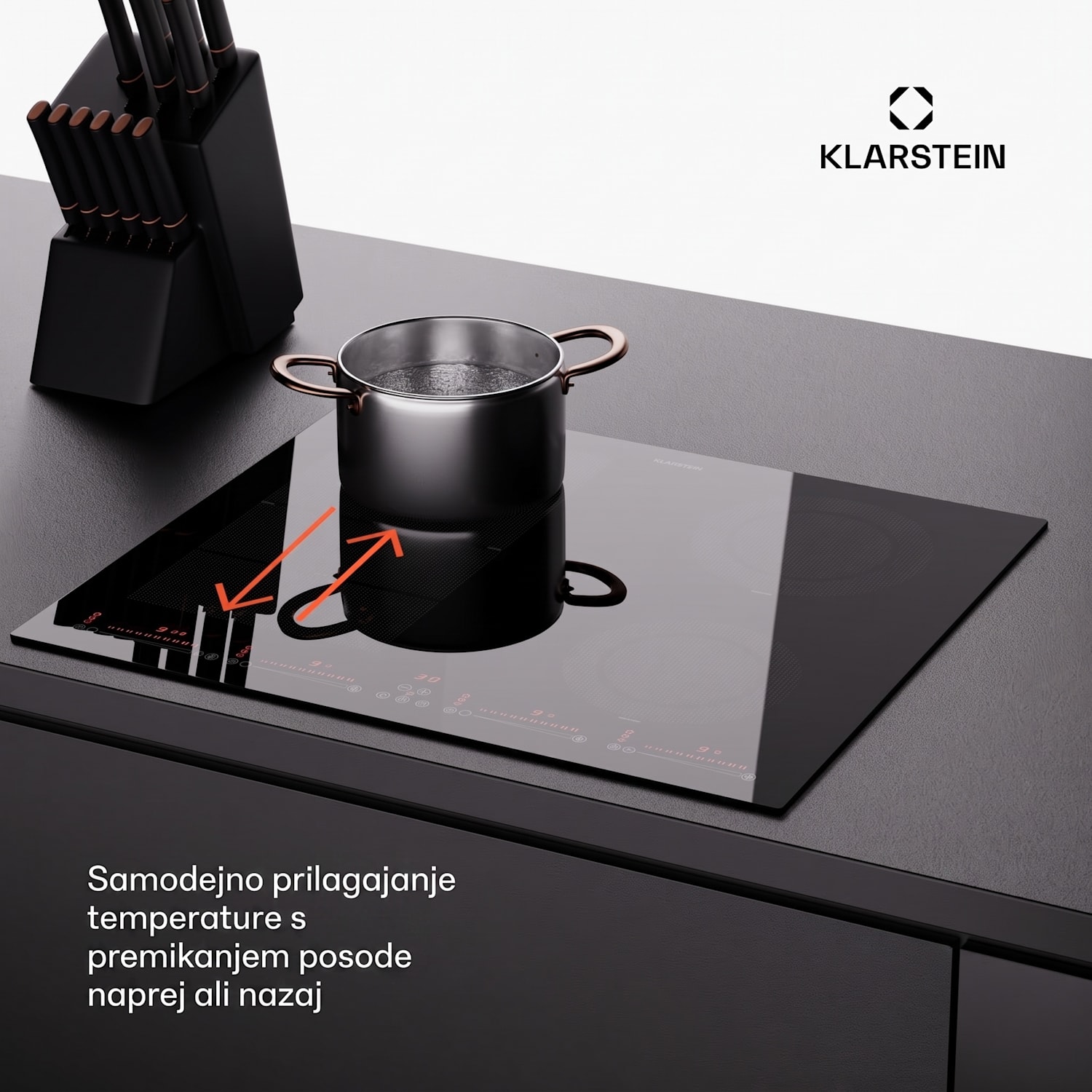Masterzone 60 Hybrid Indukcijska kuhalna plošča 9600 W, 4 Flex cone, tehnologija ThermoBoost, Smart Flex 