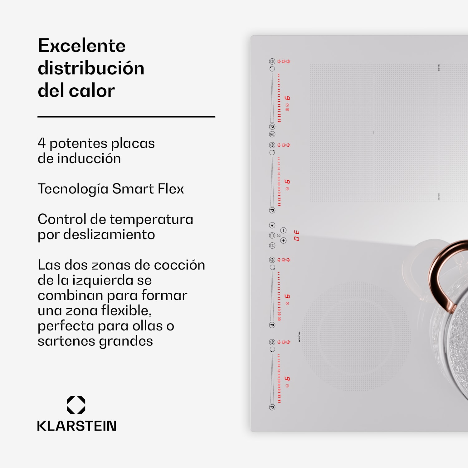 Masterzone 60 Placa de inducción híbrida Incorporada 4 zonas flexibles 