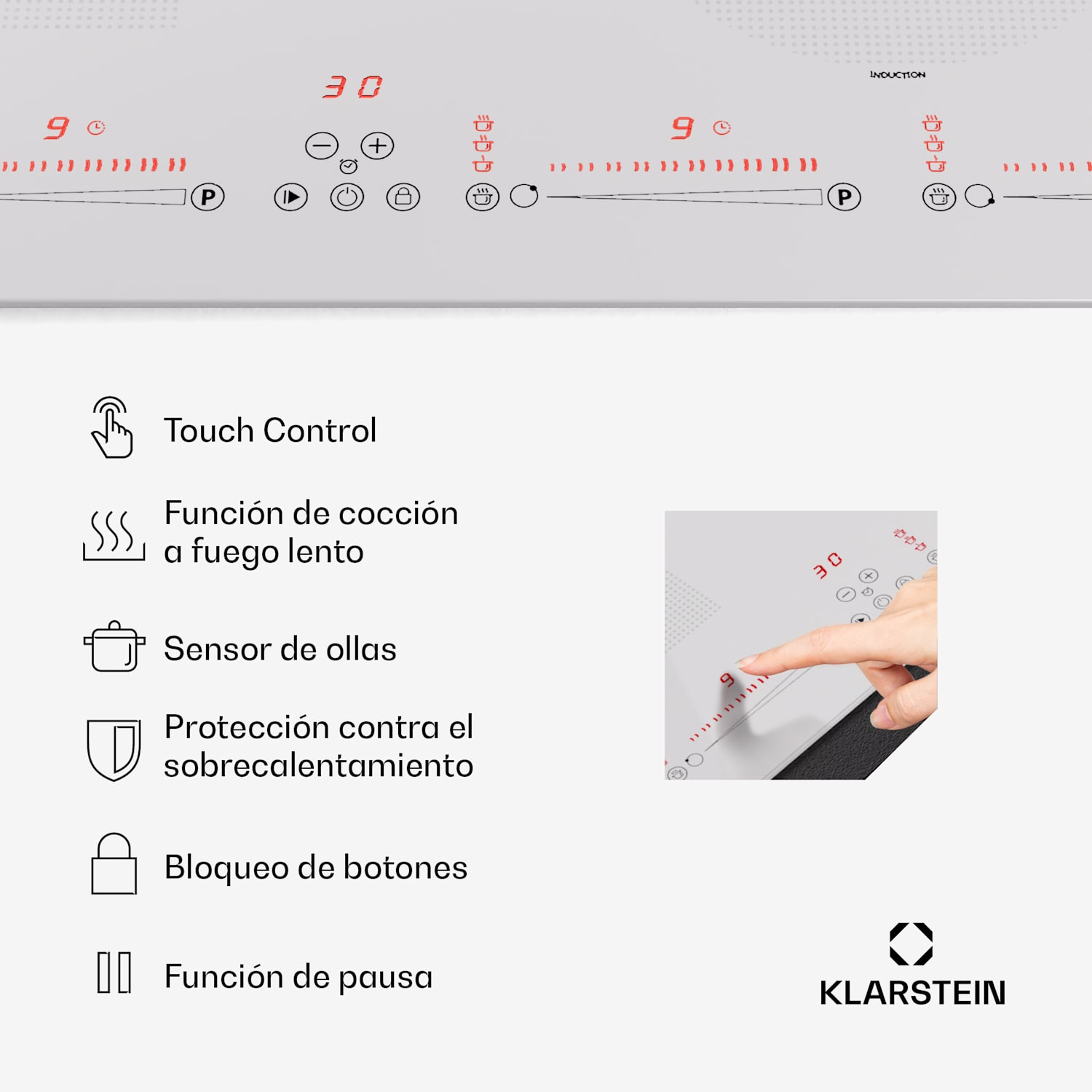 Masterzone 60 Placa de inducción híbrida Incorporada 4 zonas flexibles 