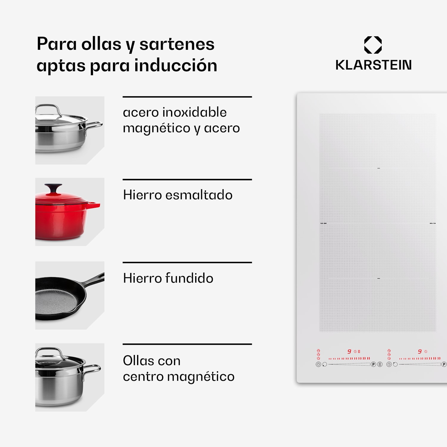 Masterzone 60 Placa de inducción híbrida Incorporada 4 zonas flexibles 