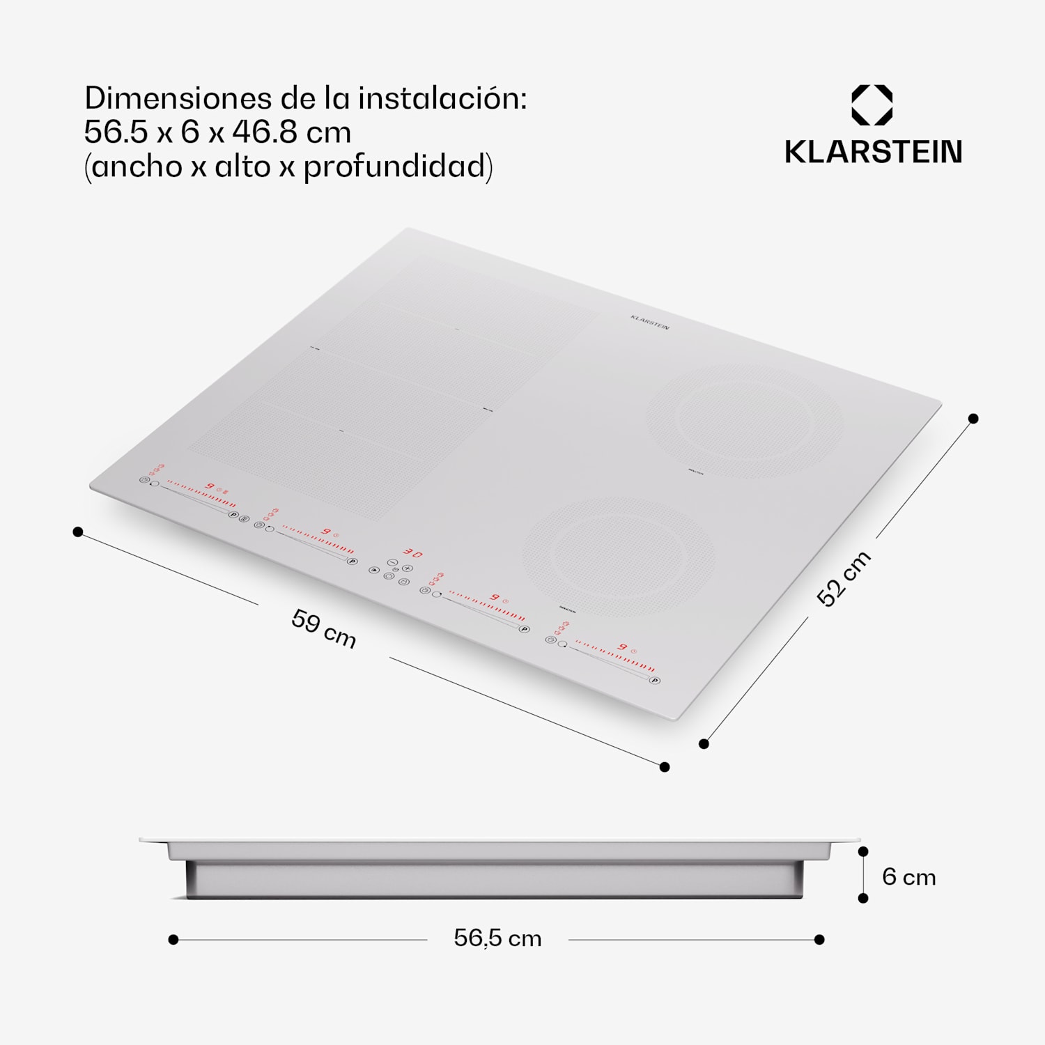 Masterzone 60 Placa de inducción híbrida Incorporada 4 zonas flexibles 