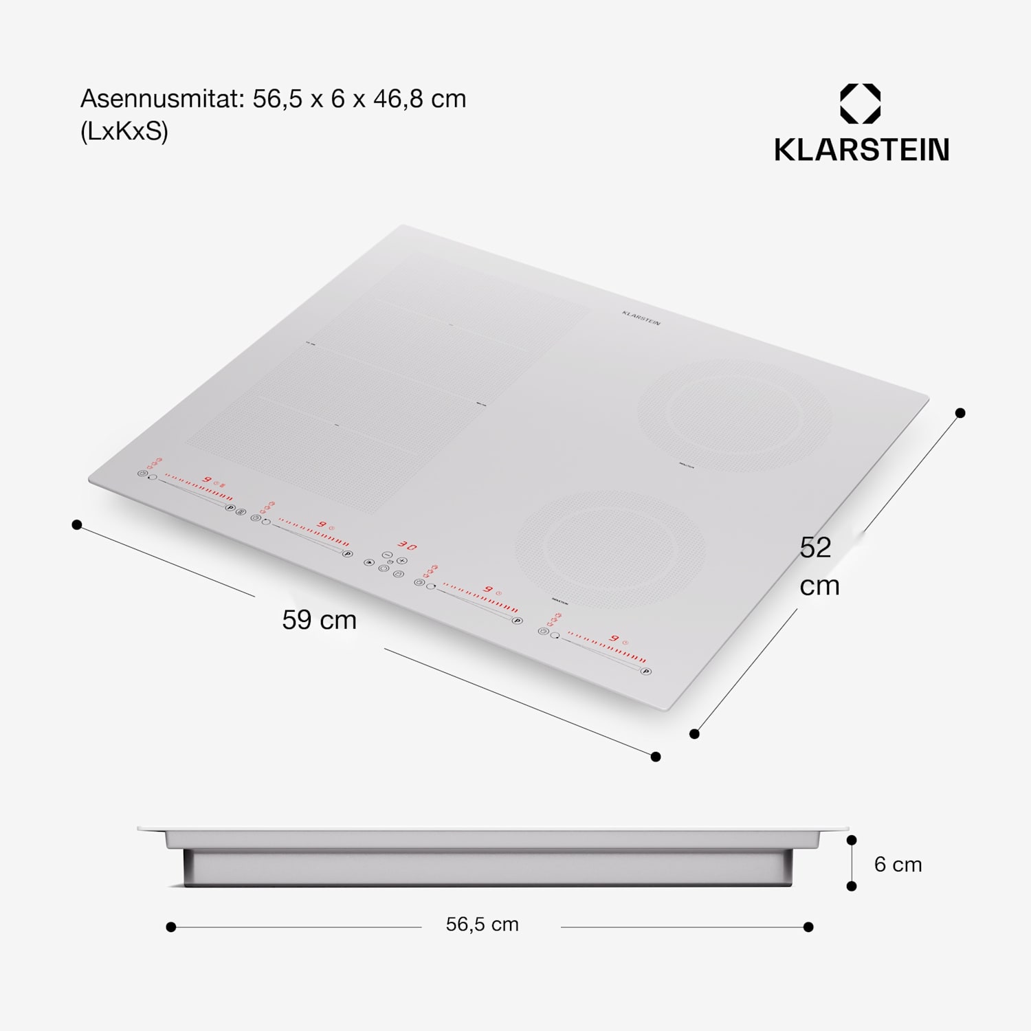 Masterzone 60 Hybrid induktioliesi integroitava 4 joustavaa aluetta 60 cm | 1 Joustoalue | Valkoinen