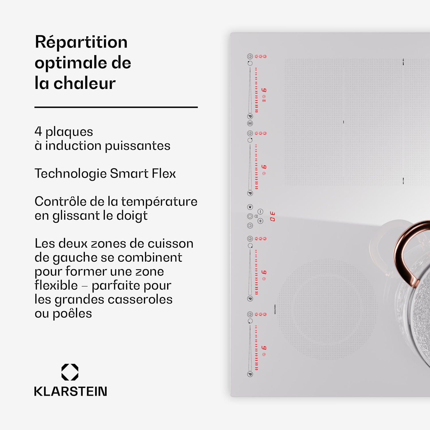 Masterzone 60 Hybrid Plaque à induction intégrée 4 zones flexibles 