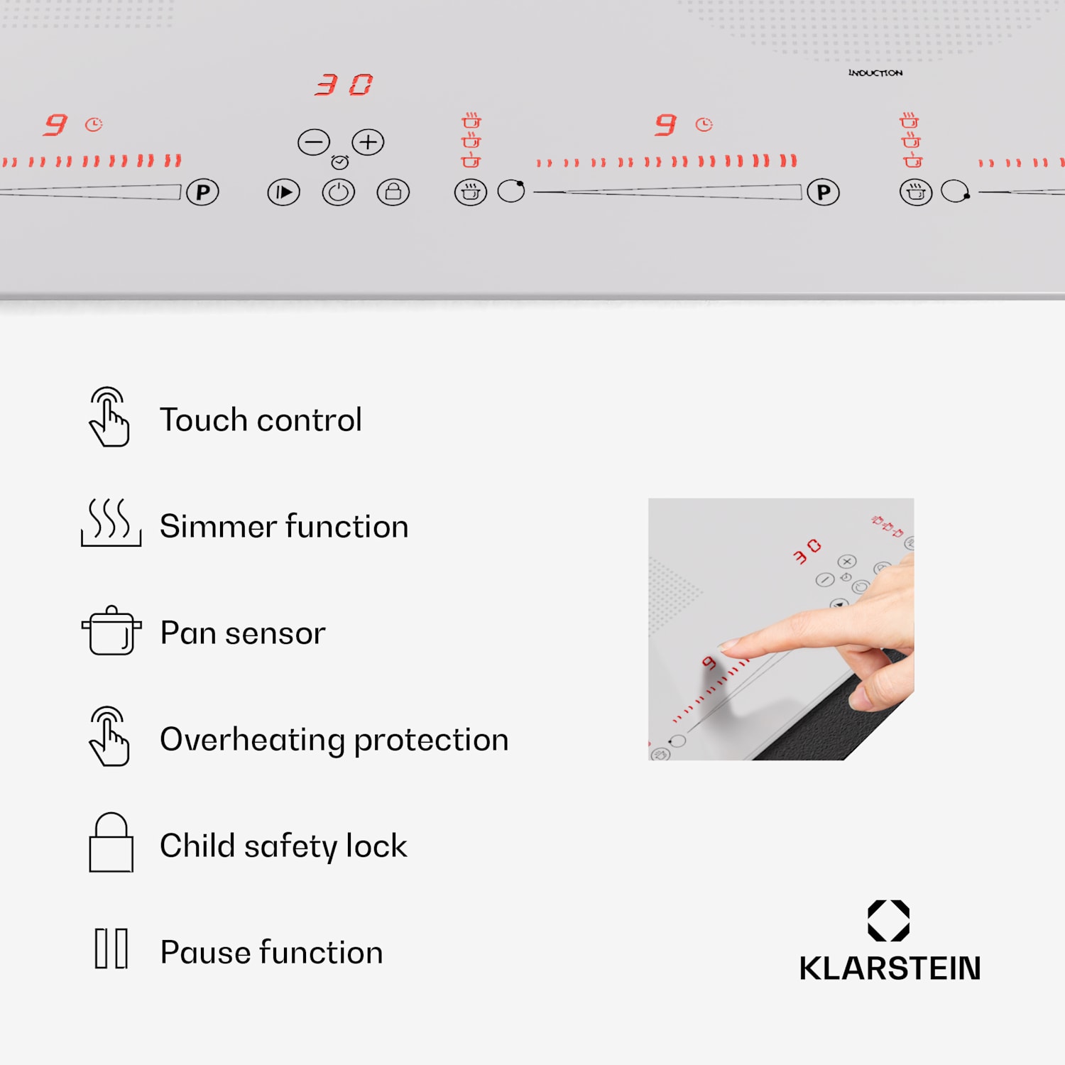 Placa de indução Masterzone 60 Hybrid para encastrar 4 zonas flexíveis 