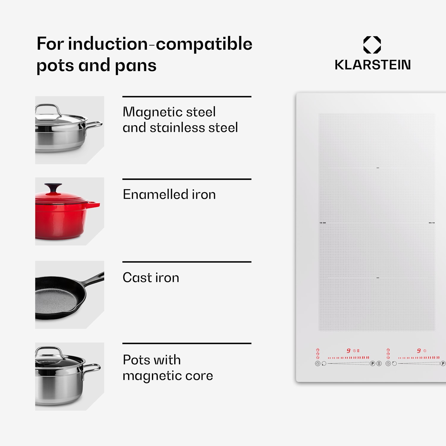 Placa de indução Masterzone 60 Hybrid para encastrar 4 zonas flexíveis 