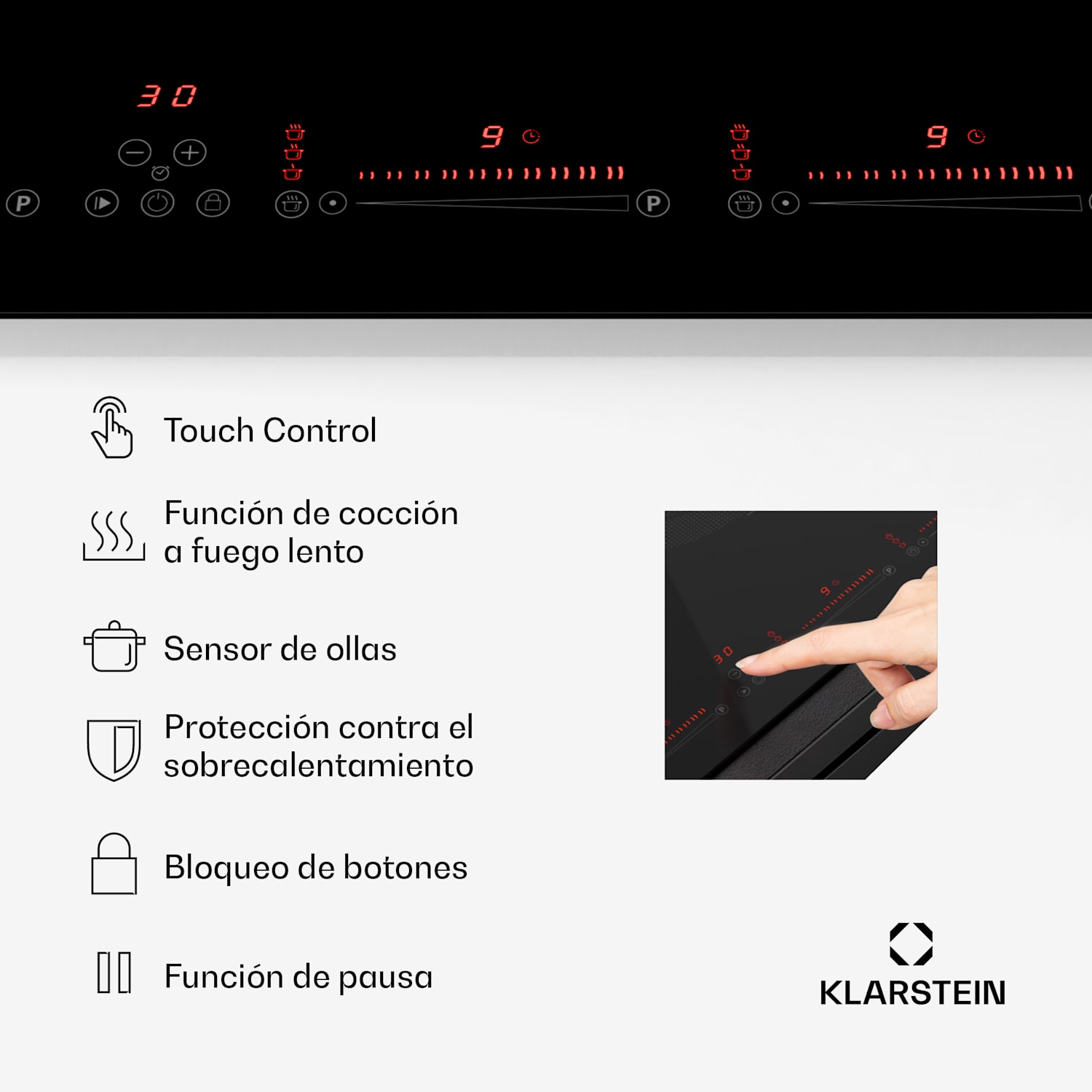 Masterzone 77 Hybrid Placa de inducción encastrable 4 zonas flexibles ThermoBoost Tecnología Smart Flex Máx. 7200 W 