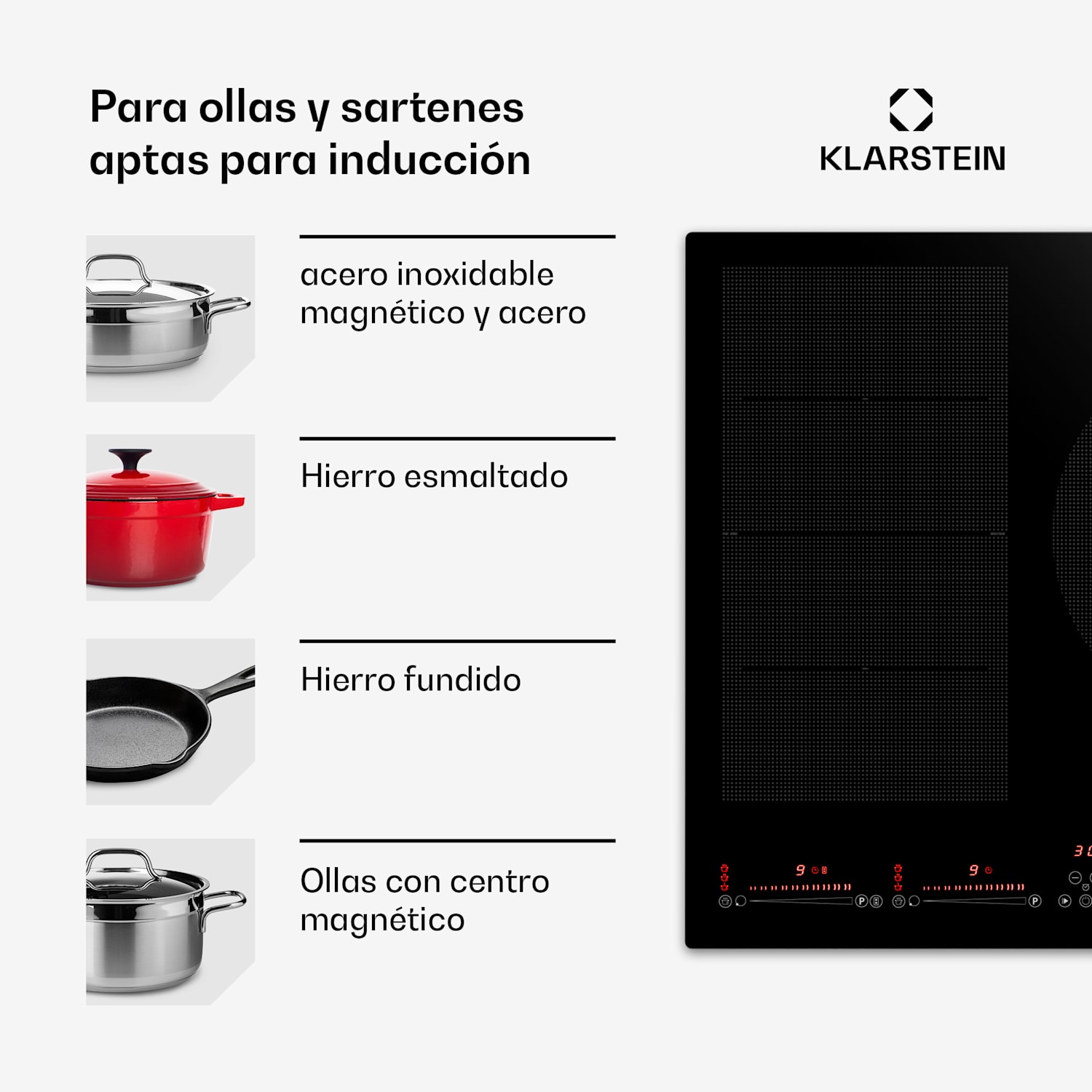 Masterzone 77 Hybrid Placa de inducción encastrable 4 zonas flexibles ThermoBoost Tecnología Smart Flex Máx. 7200 W 
