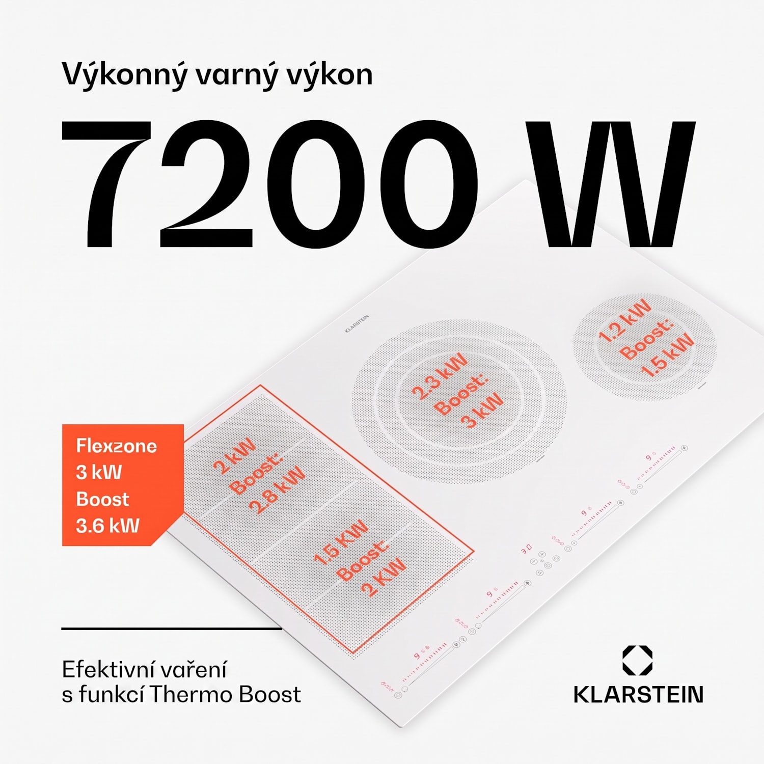 Masterzone 77 Hybrid, indukční varná deska, max. 7200 W, vestavěný, 4 zóny Flex, technologie ThermoBoost, Smart Flex 