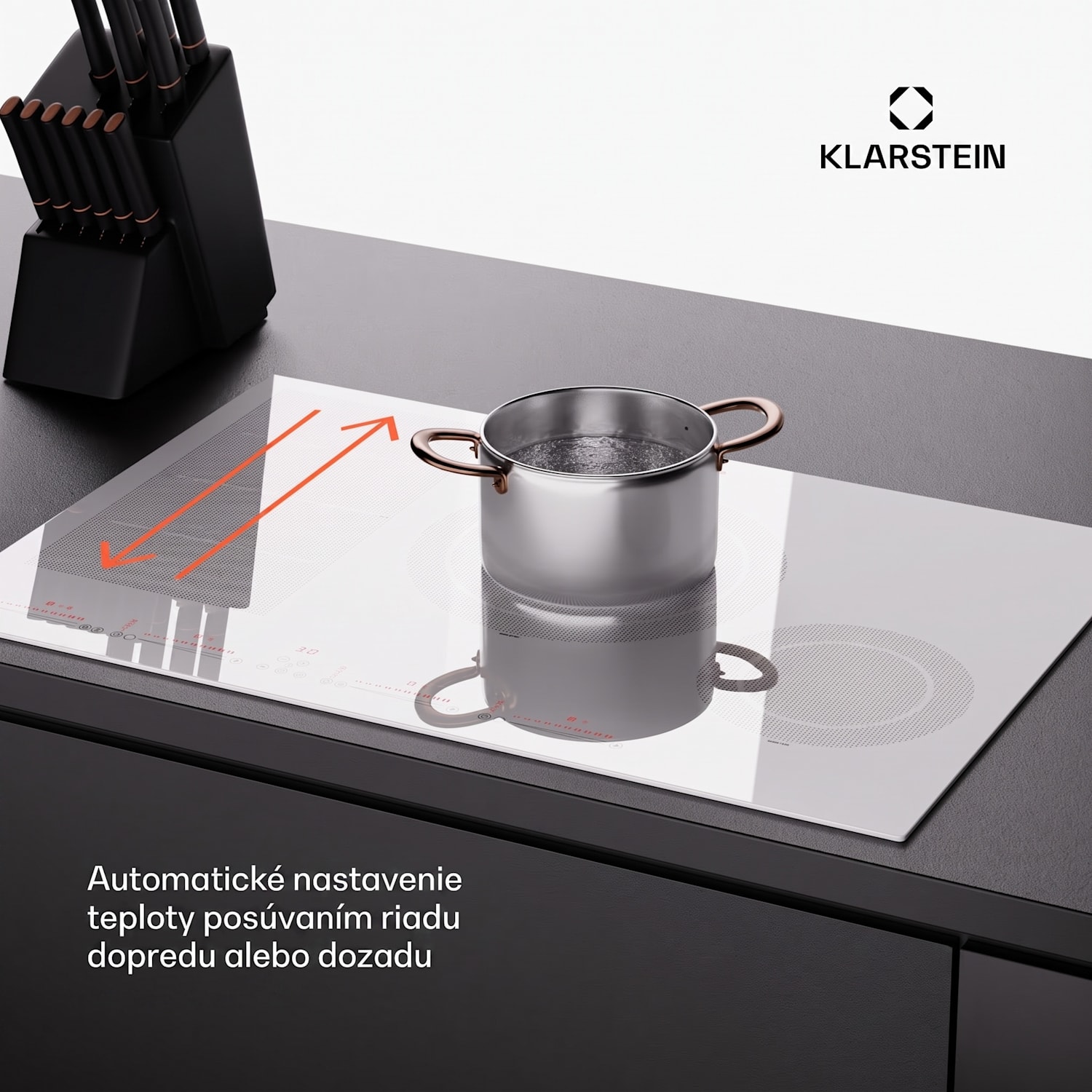 Masterzone 77 Hybrid, indukčná varná doska, max. 7200 W, vstavaná, 4 Flex zóny, technológia ThermoBoost, Smart Flex 