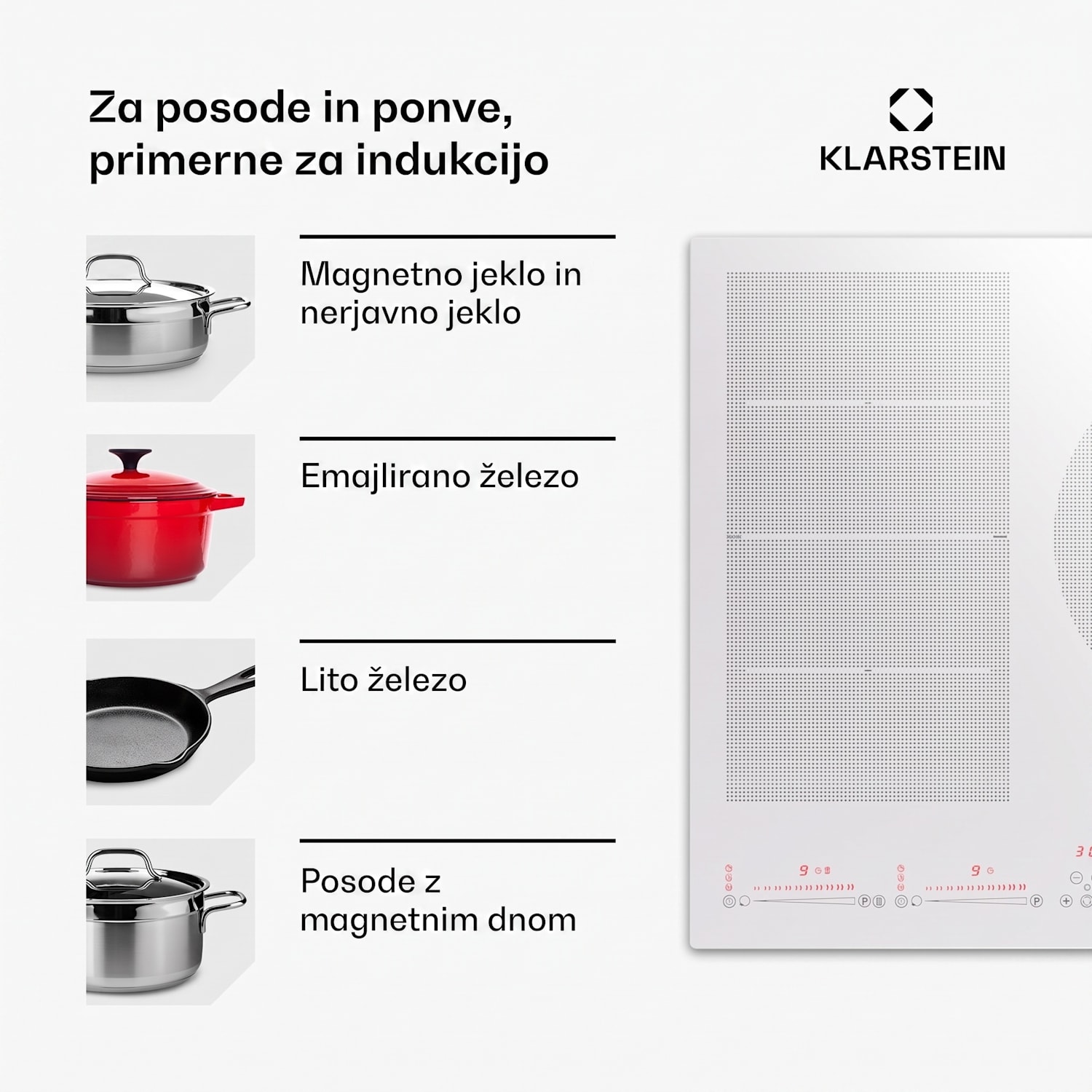 Masterzone 77 Hybrid Indukcijska kuhalna plošča, maks. 7200 W, vgradna, 4 Flex cone, tehnologija ThermoBoost, Smart Flex 