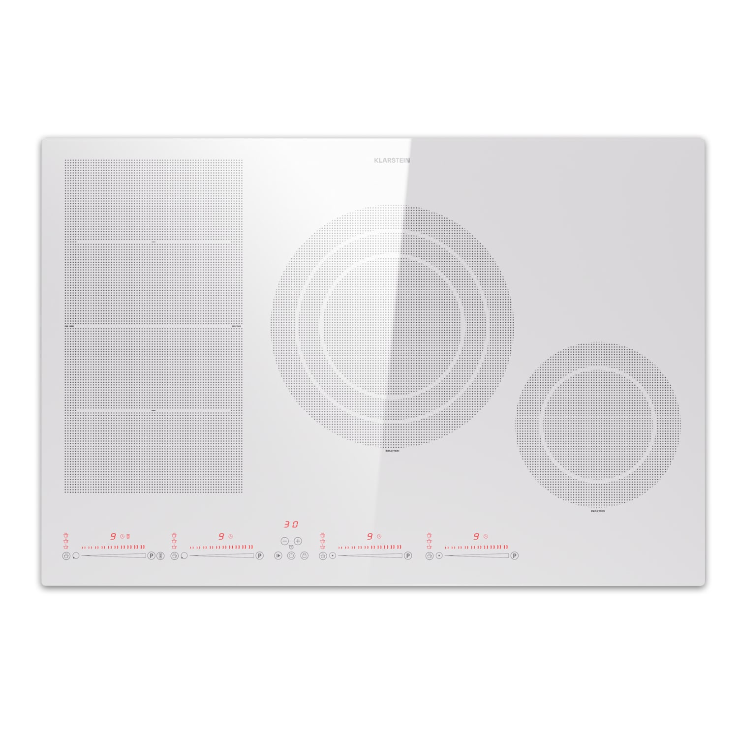 Masterzone 77 Hybrid Placa de inducción encastrable 4 zonas flexibles ThermoBoost Tecnología Smart Flex Máx. 7200 W 77 cm | 1 Zona flexible | Blanco