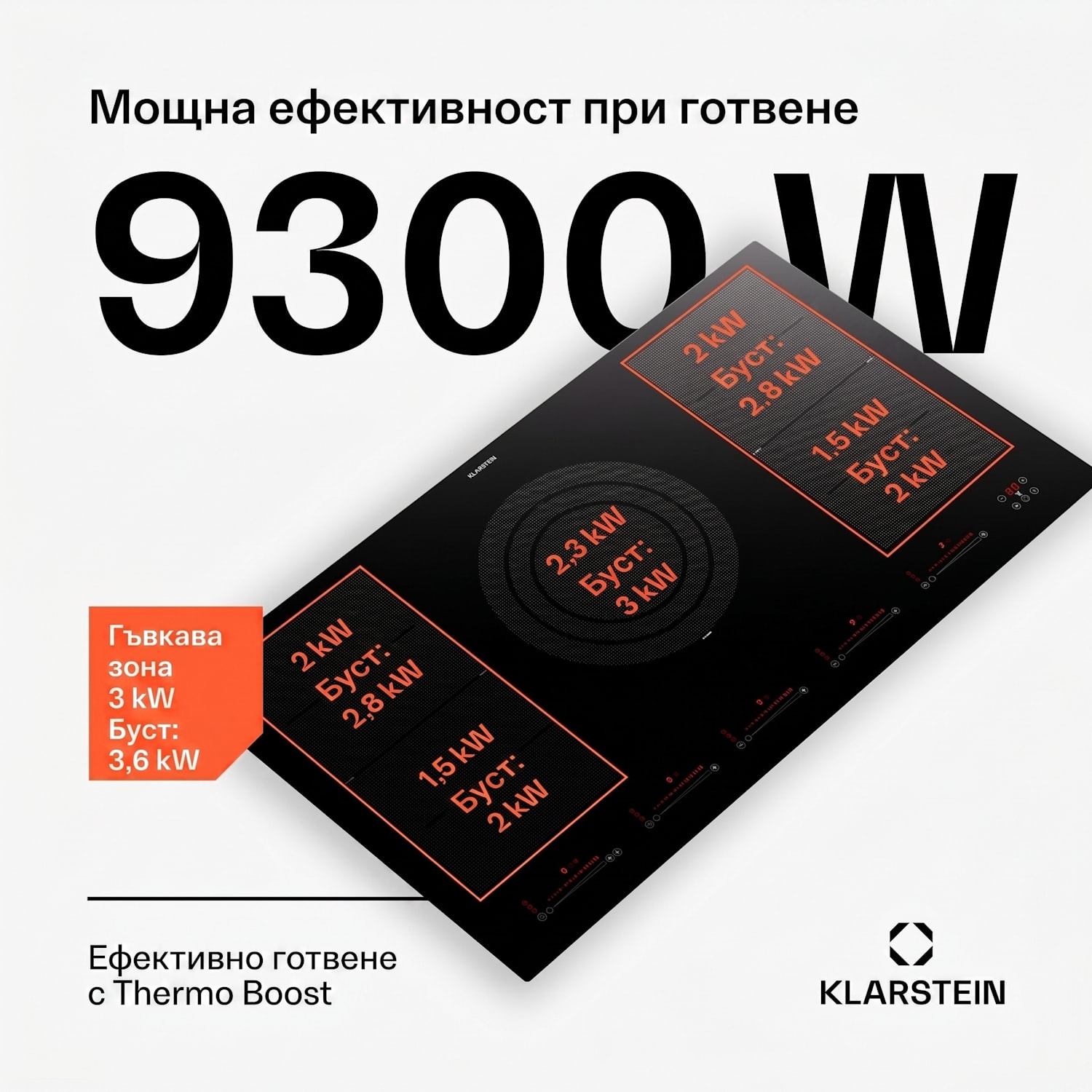 Masterzone 90 Flex, индукционен плот, макс. 12 600 W, вграден, 5 зони Flex, технология ThermoBoost, Smart Flex 
