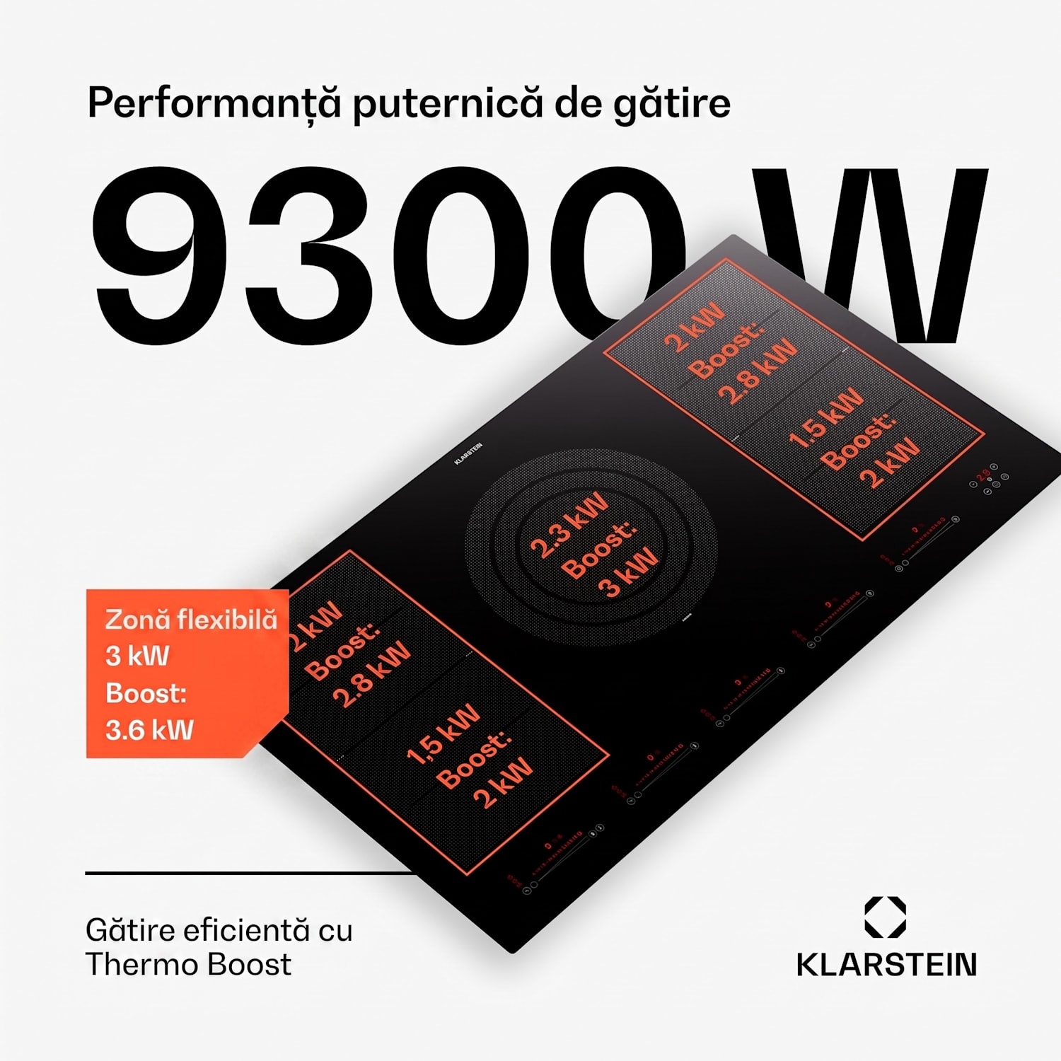 Masterzone 90 Flex, plită cu inducție, max. 12 600 W, încorporat, 5 zone Flex, tehnologie ThermoBoost, Smart Flex 