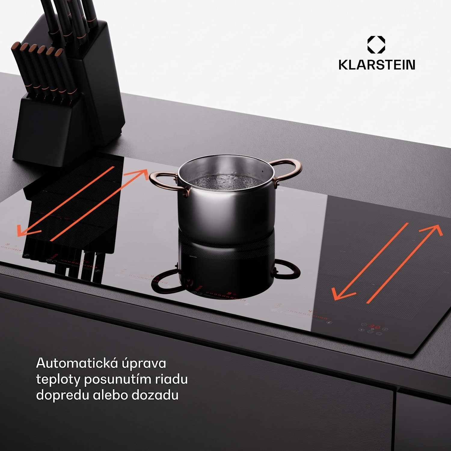 Masterzone 90 Flex, indukčná varná doska, max. 12 600 W, vstavaná, 5 zón, 2 Flex zóny, technológia ThermoBoost, Smart Flex 
