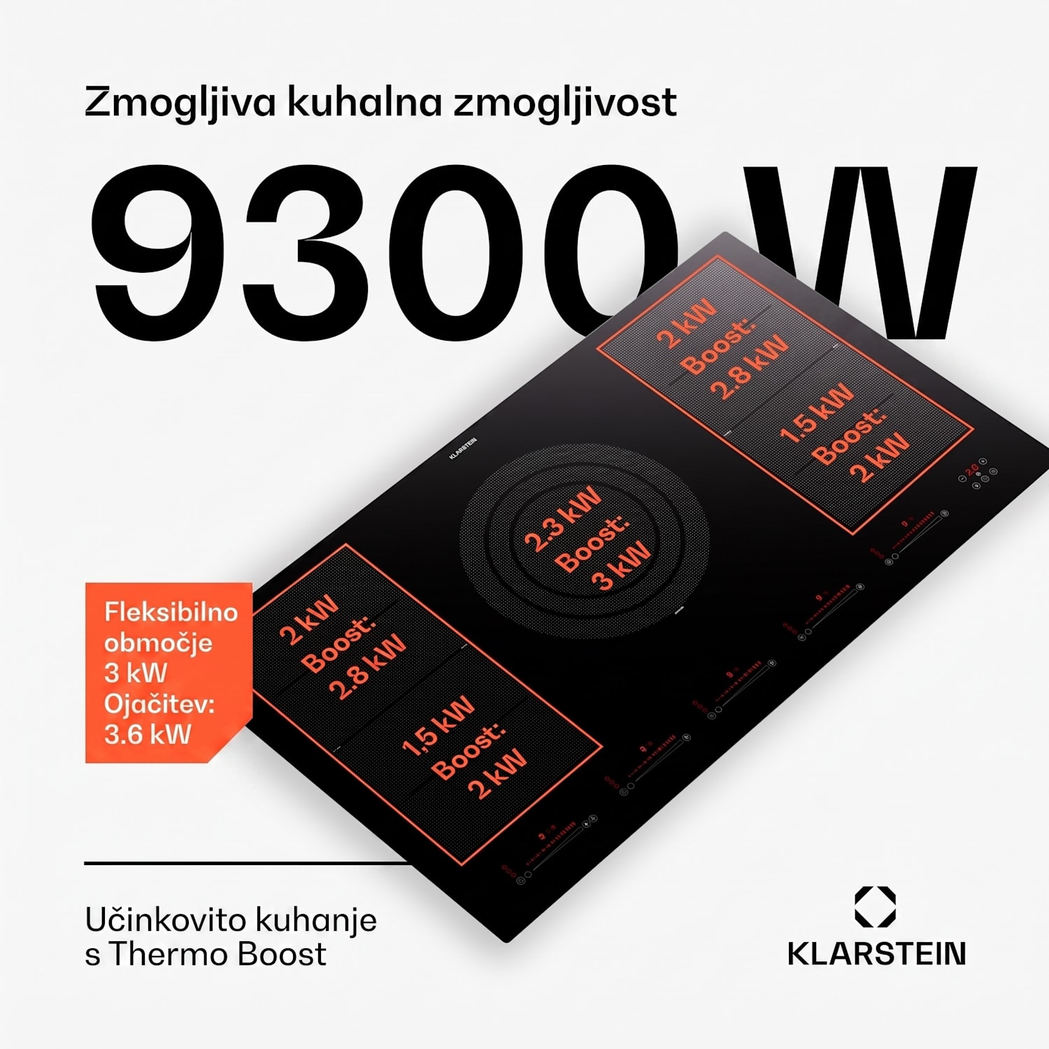 Masterzone 90 Flex, indukcijska plošča, max. 12600 W, vgradna, 4 Flex cone, tehnologija ThermoBoost, Smart Flex 