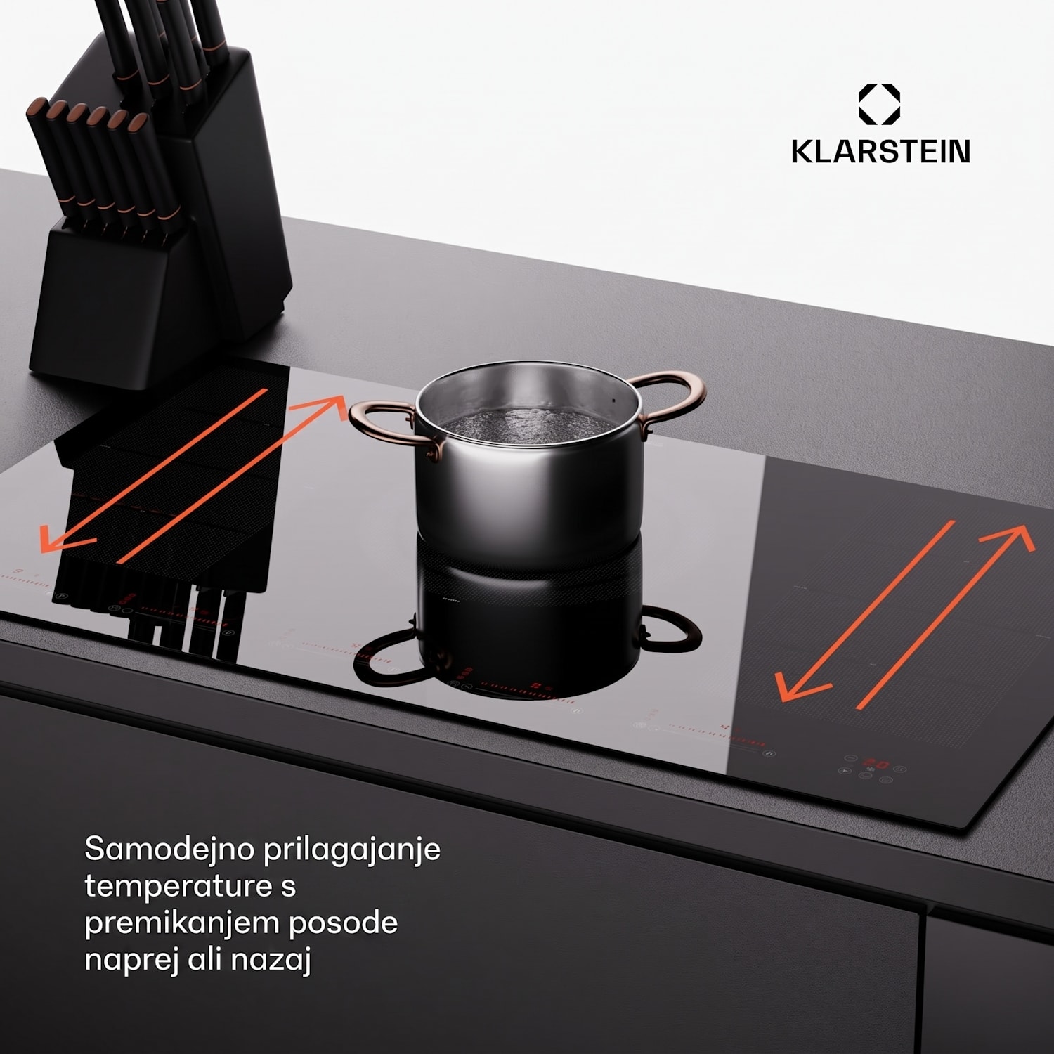 Masterzone 90 Flex, indukcijska plošča, max. 12600 W, vgradna, 4 Flex cone, tehnologija ThermoBoost, Smart Flex 