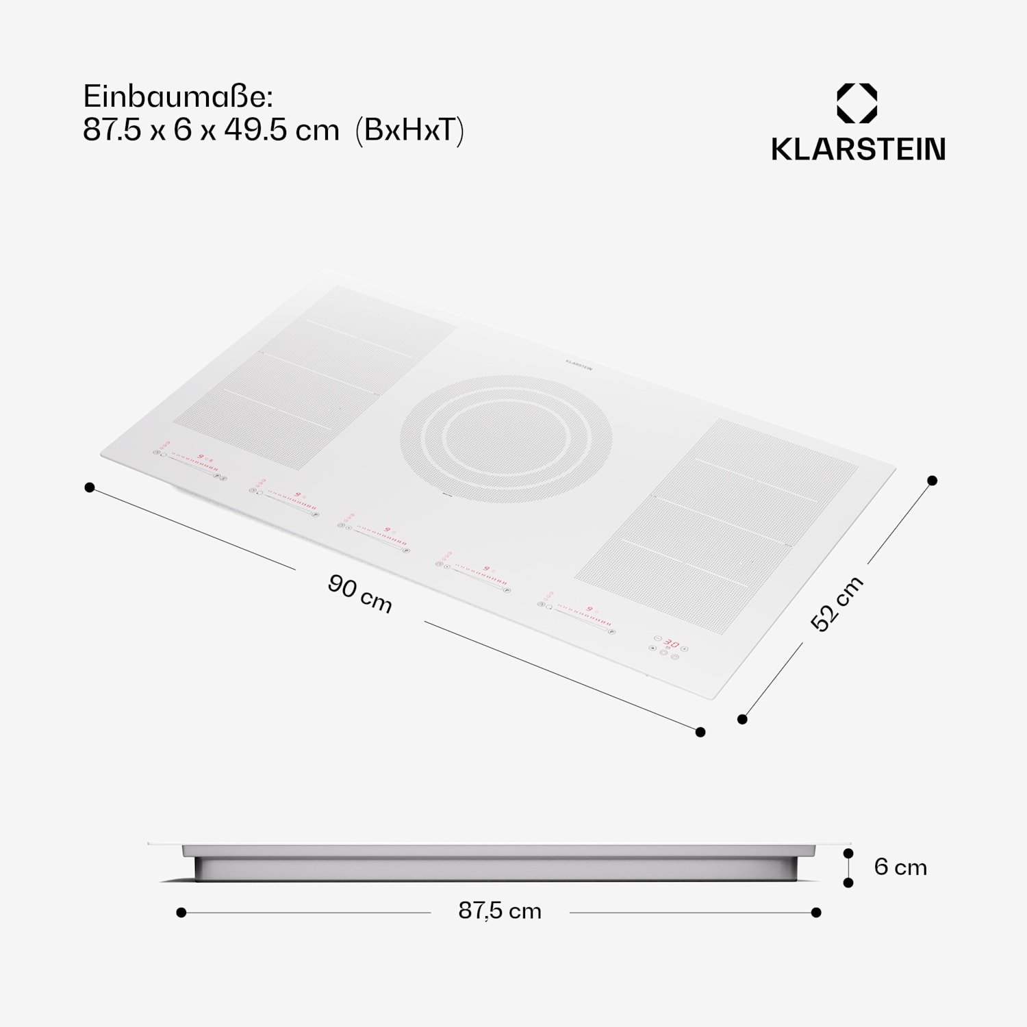 Masterzone 90 Flex Induktionskochfeld Einbau 5 Kochzonen 2 Flex-Zonen ThermoBoost Smart Flex Technology max. 12600 Watt 