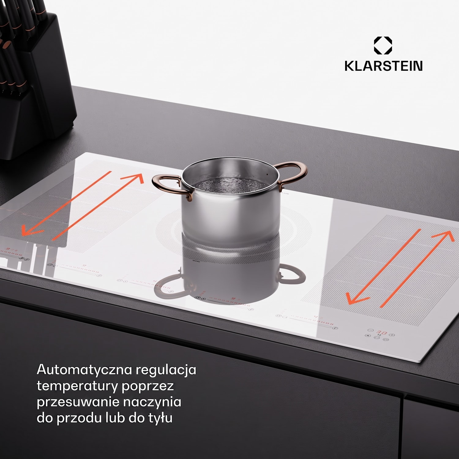 Masterzone 90 Flex, płyta indukcyjna do zabudowy, 5 pól grzejnych, 2 strefy Flex, ThermoBoost, technologia Smart Flex, maks. 12 600 W 