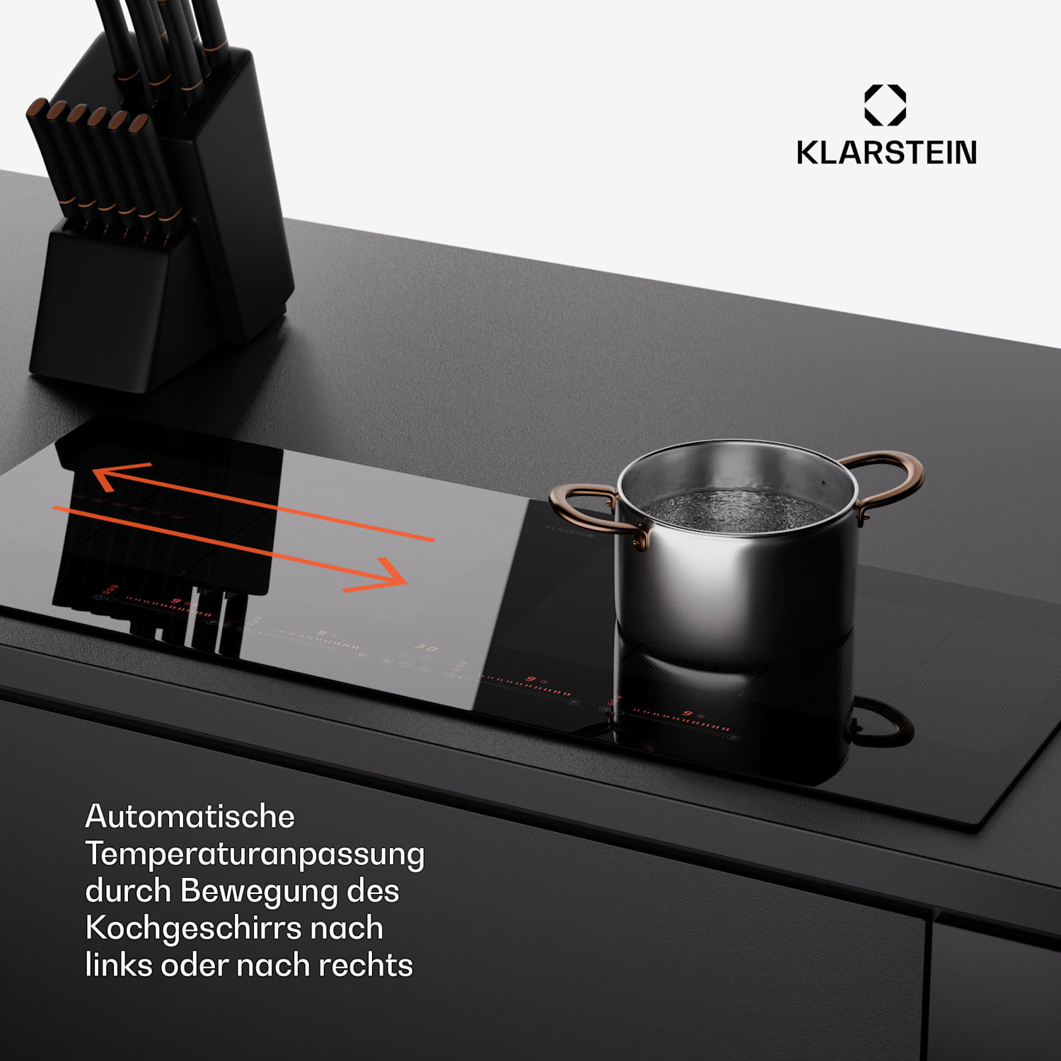 Masterzone 90 Slim Flex Induktionskochfeld Einbau 4 Kochzonen 2 Flex-Zonen ThermoBoost Smart Flex Technology max. 7200 Watt 