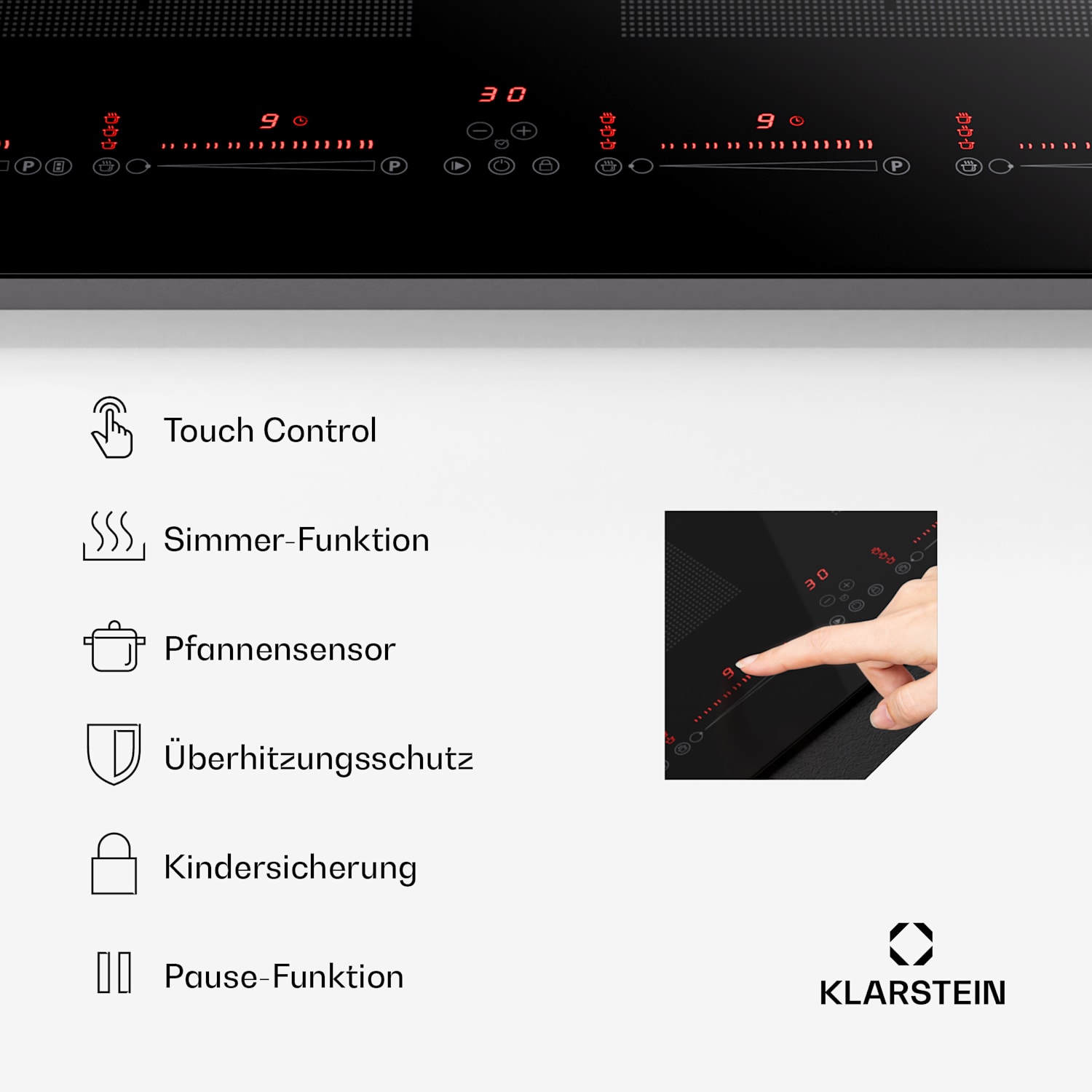 Masterzone 90 Slim Flex Induktionskochfeld Einbau 4 Kochzonen 2 Flex-Zonen ThermoBoost Smart Flex Technology max. 7200 Watt 