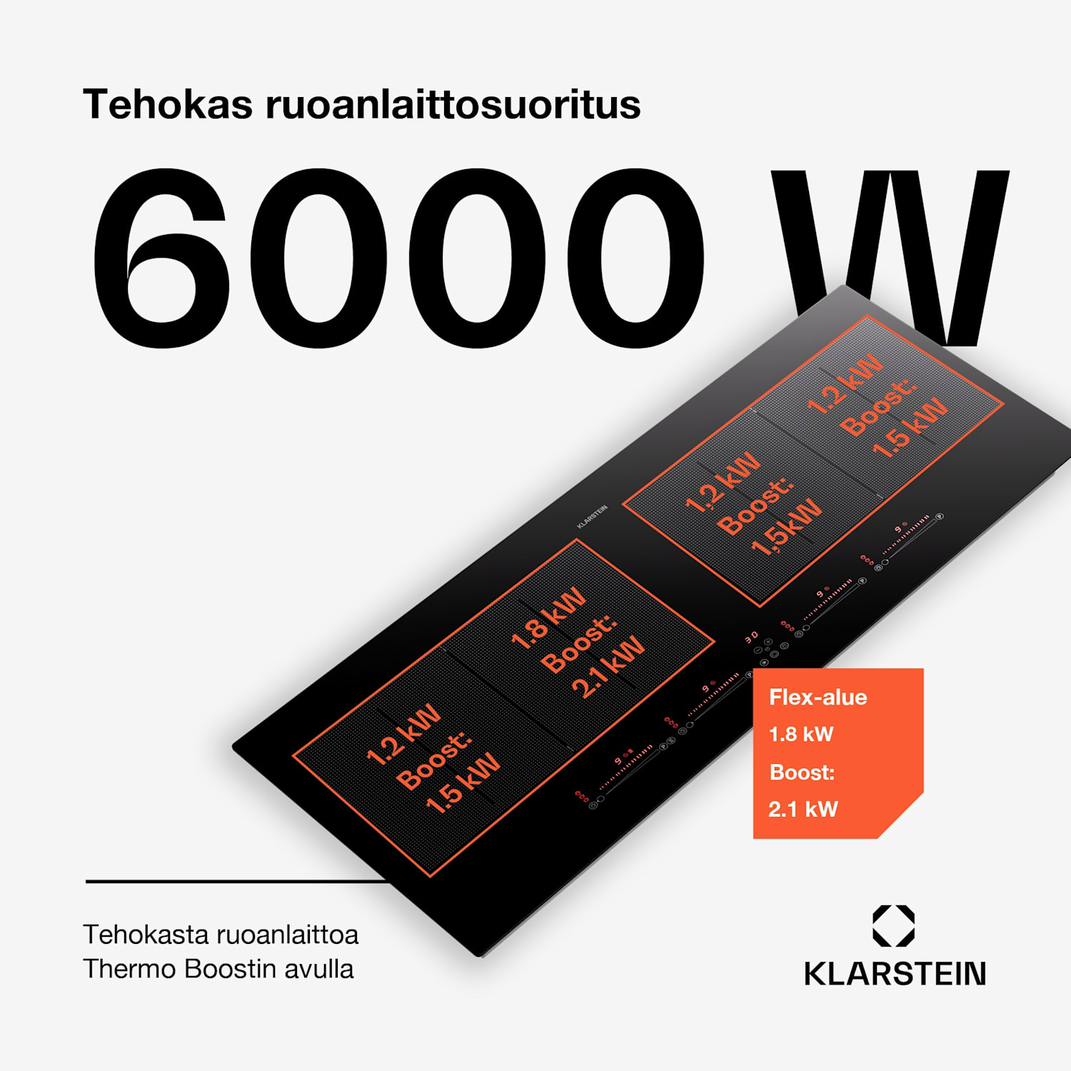 Masterzone 90 Slim Flex induktioliesi integroitava 4 keittoaluetta 2 joustavaa aluetta ThermoBoost Smart Flex Technology max. 7200 W 90 cm Slim | 2 Joustoaluetta | Musta