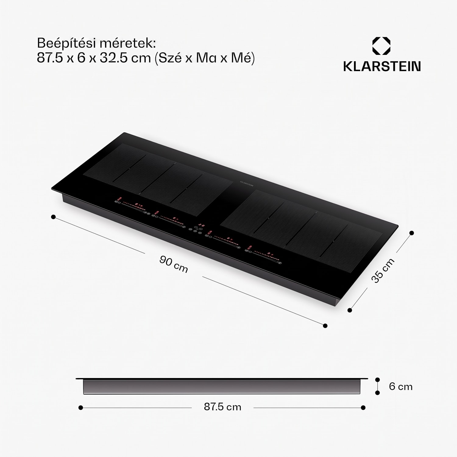 Masterzone 90 Slim Flex, indukciós főzőlap, max. 7200 W, beépített, 4 zóna, 2 Flex zóna, ThermoBoost technológia, Smart Flex 