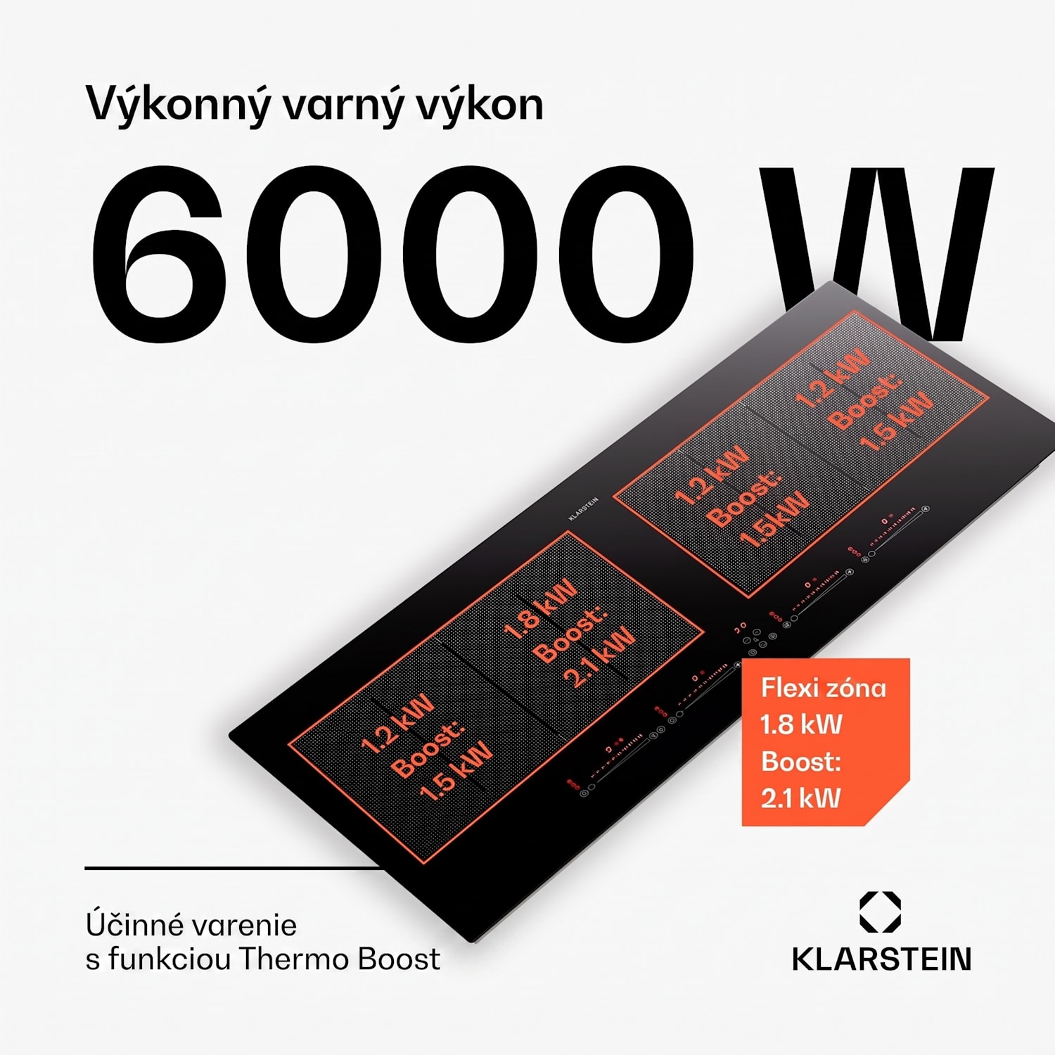 Masterzone 90 Slim Flex, indukčná varná doska, max. 7200 W, vstavaná, 4 zóny, 2 Flex zóny, technológia ThermoBoost, Smart Flex 