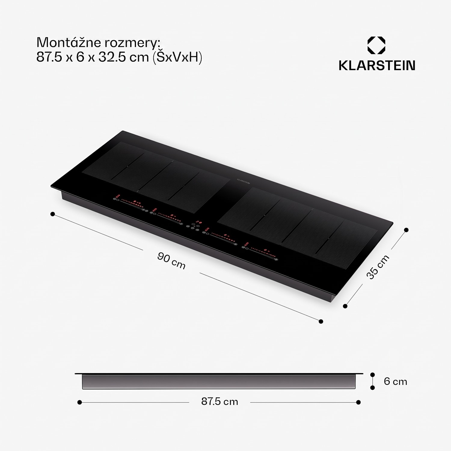 Masterzone 90 Slim Flex, indukčná varná doska, max. 7200 W, vstavaná, 4 zóny, 2 Flex zóny, technológia ThermoBoost, Smart Flex 