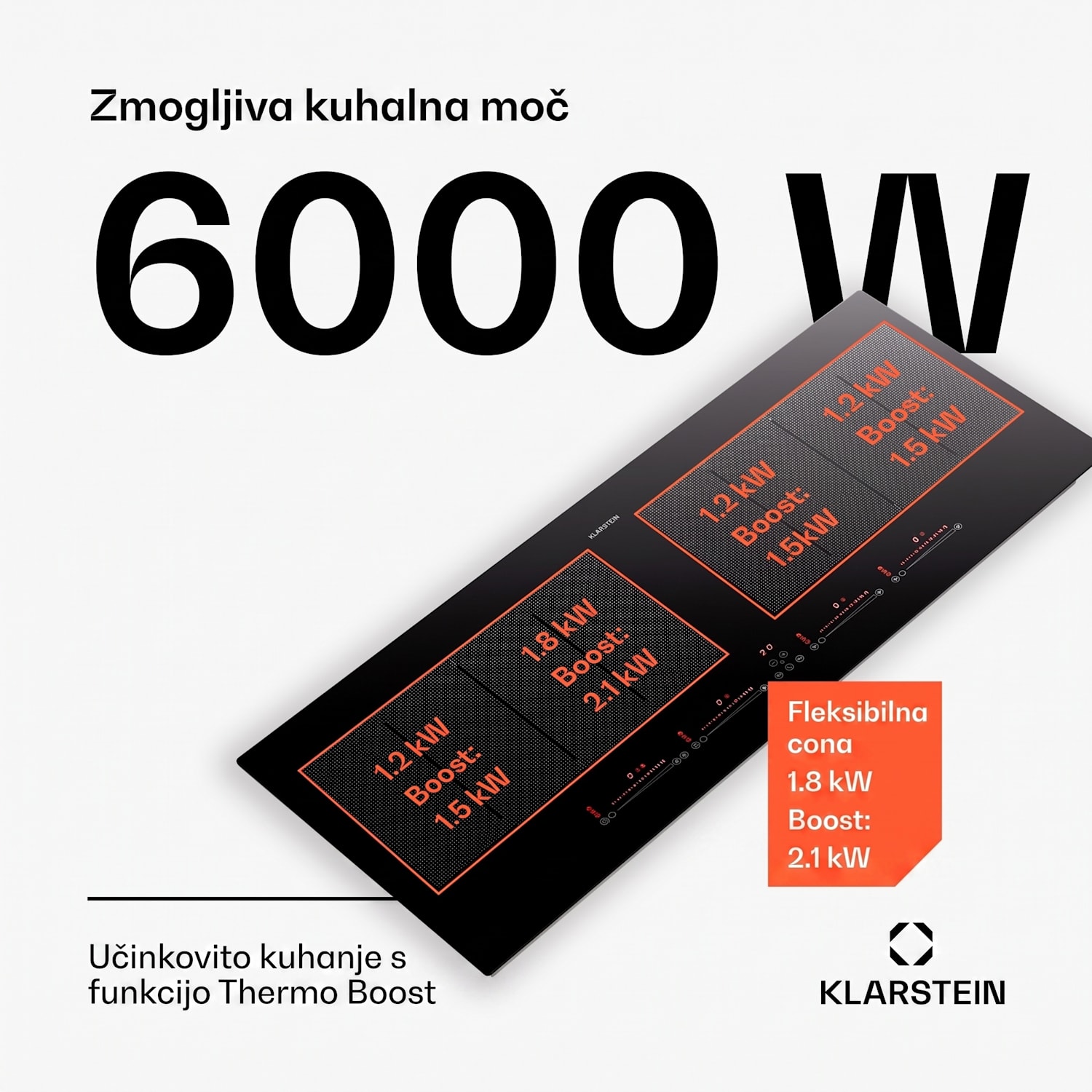 Masterzone 90 Slim Flex, indukcijska plošča, max. 7200 W, vgradna, 4 Flex cone, 2 Flex coni, tehnologija ThermoBoost, Smart Flex 