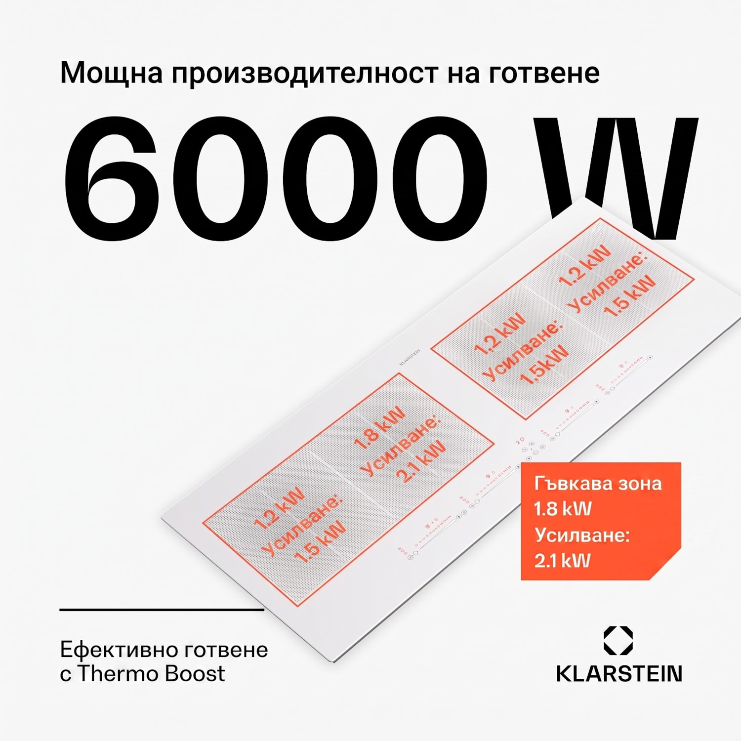 Masterzone 90 Slim Flex, индукционен плот, макс. 7200 W, вграден, 4 зони, 2 гъвкави зони, технология ThermoBoost, Smart Flex 