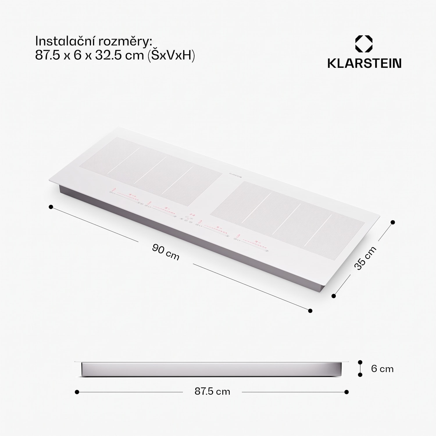 Masterzone 90 Slim Flex, indukční varná deska, max. 7200 W, vestavná, 4 zóny Flex, technologie ThermoBoost, Smart Flex 