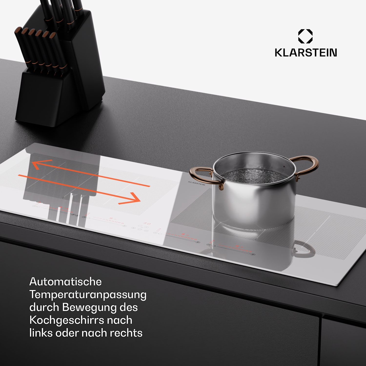 Masterzone 90 Slim Flex Induktionskochfeld Einbau 4 Kochzonen 2 Flex-Zonen ThermoBoost Smart Flex Technology max. 7200 Watt 