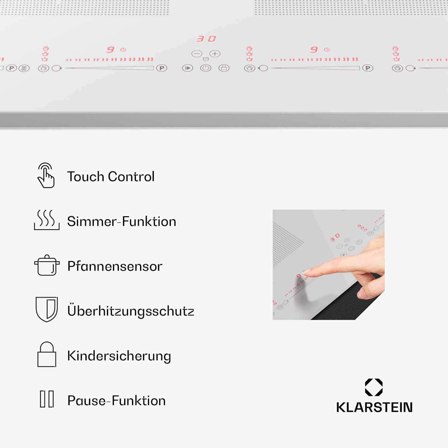 Masterzone 90 Slim Flex Induktionskochfeld Einbau 4 Kochzonen 2 Flex-Zonen ThermoBoost Smart Flex Technology max. 7200 Watt 