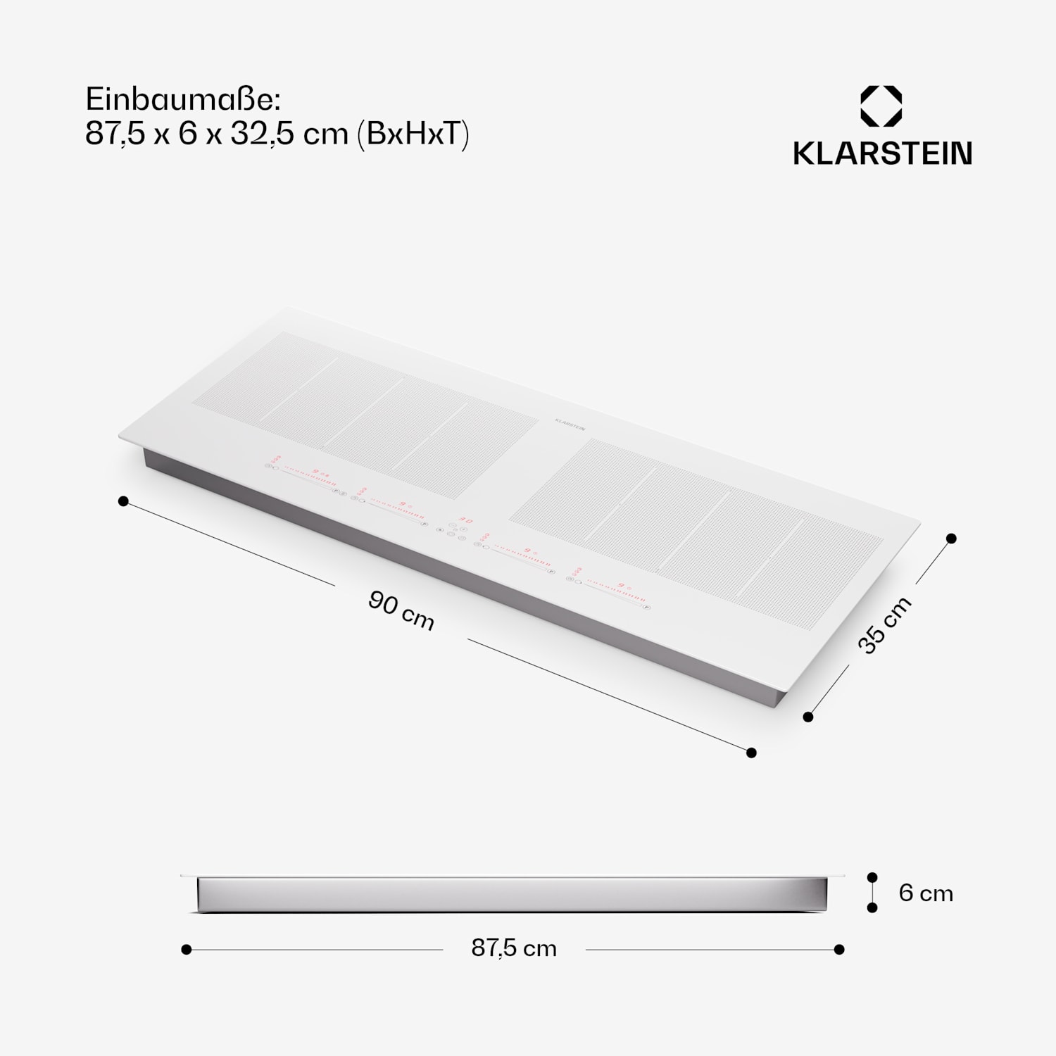 Masterzone 90 Slim Flex Induktionskochfeld Einbau 4 Kochzonen 2 Flex-Zonen ThermoBoost Smart Flex Technology max. 7200 Watt 