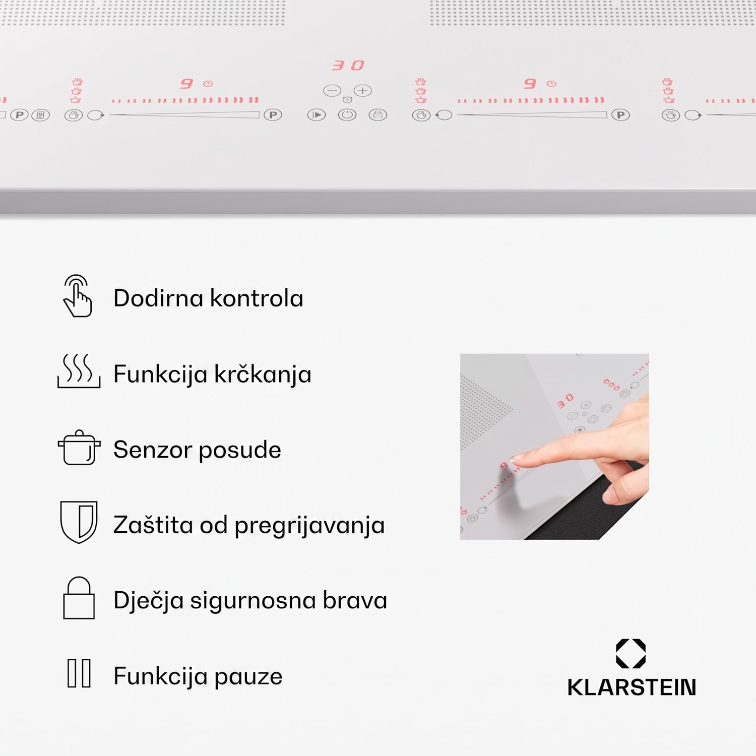 Masterzone 90 Slim Flex, indukcijska ploča, maks. 7200 W, ugrađena, 4 zone, 2 Flex zone, ThermoBoost tehnologija, Smart Flex 