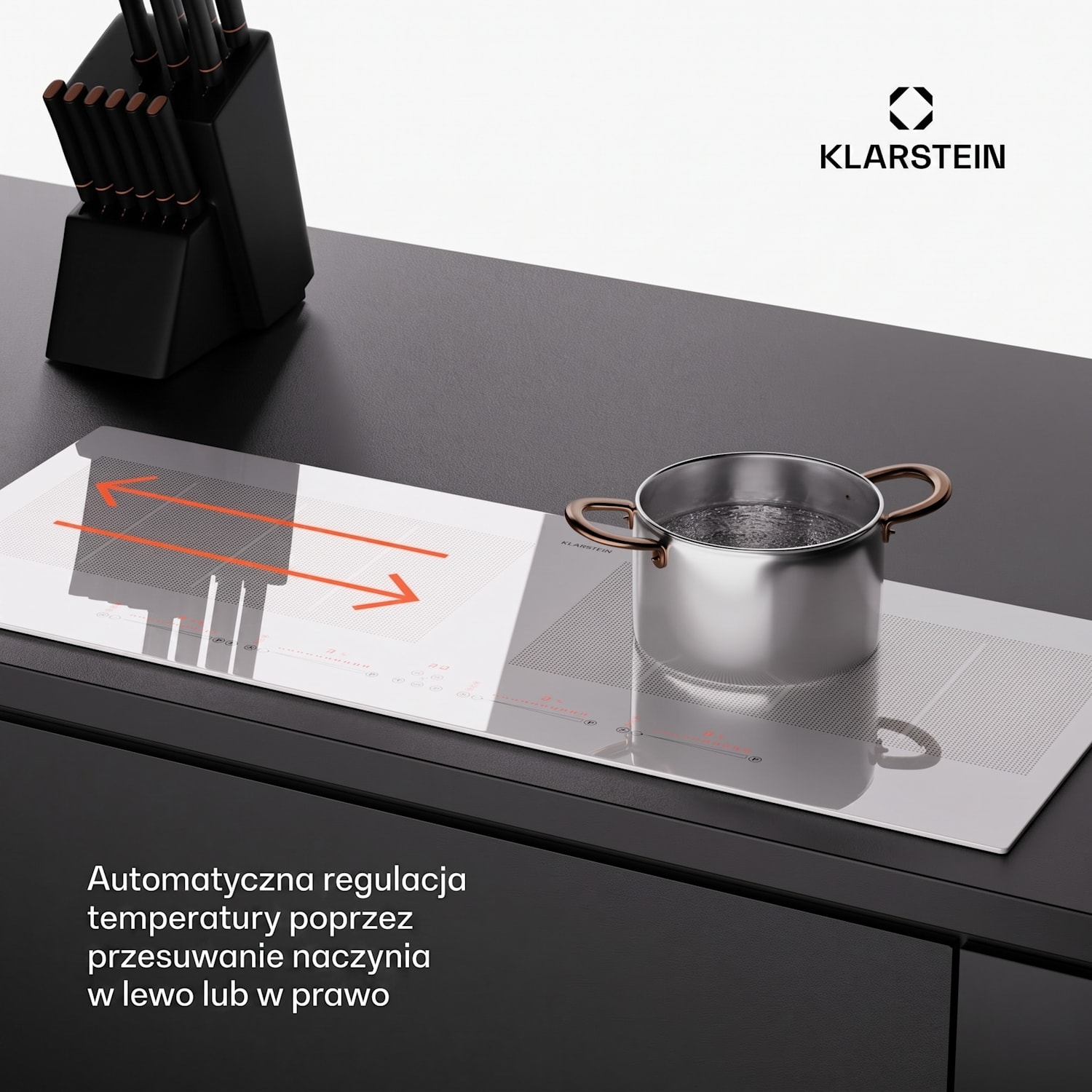 Masterzone 90 Slim Flex, płyta indukcyjna do zabudowy, 4 pola grzejne, 2 strefy Flex, ThermoBoost, technologia Smart Flex, maks. 7200 W 