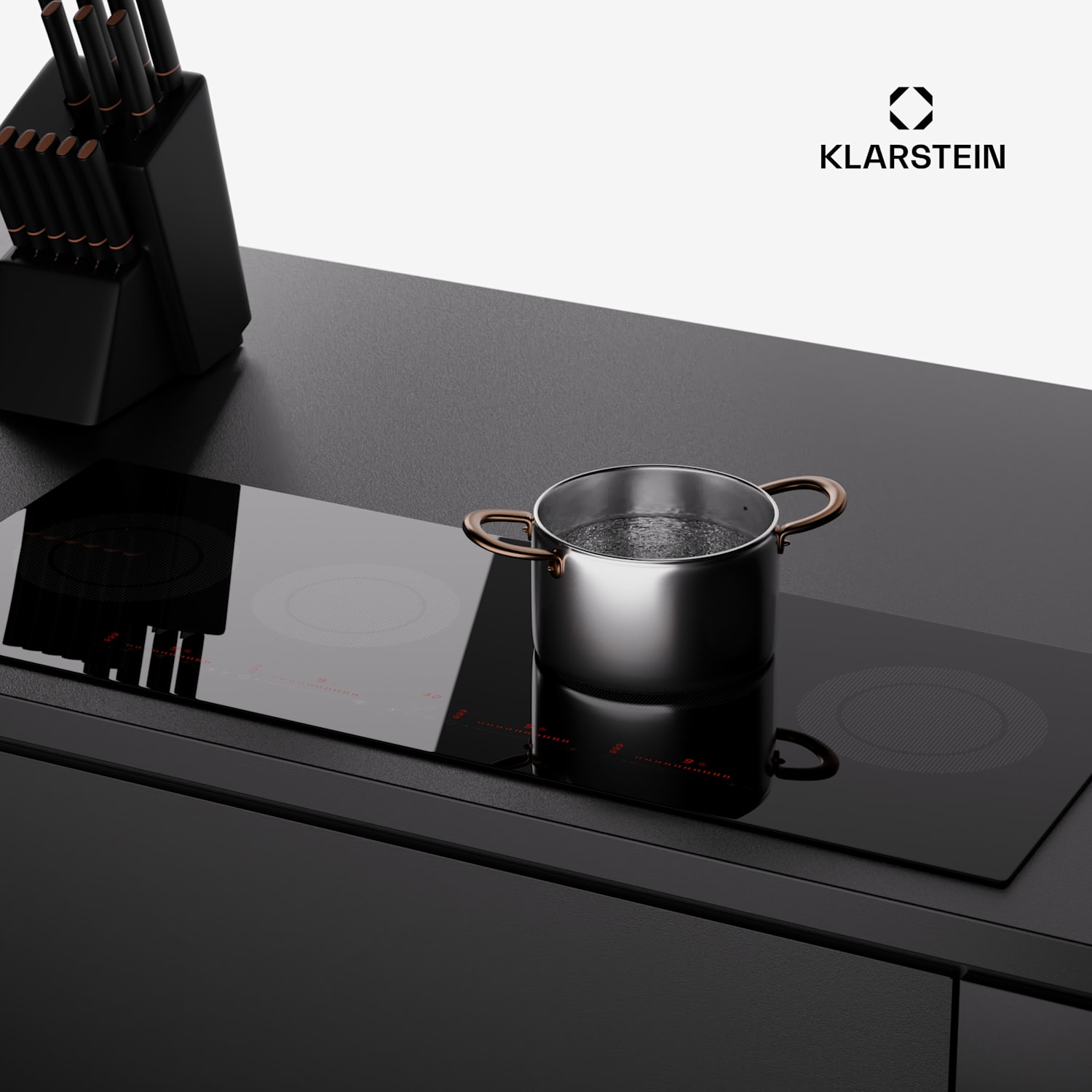 Masterzone Slim Round table de cuisson à induction intégrée 4 zones ThermoBoost Technologie Smart Flex 7200 watts maximum 