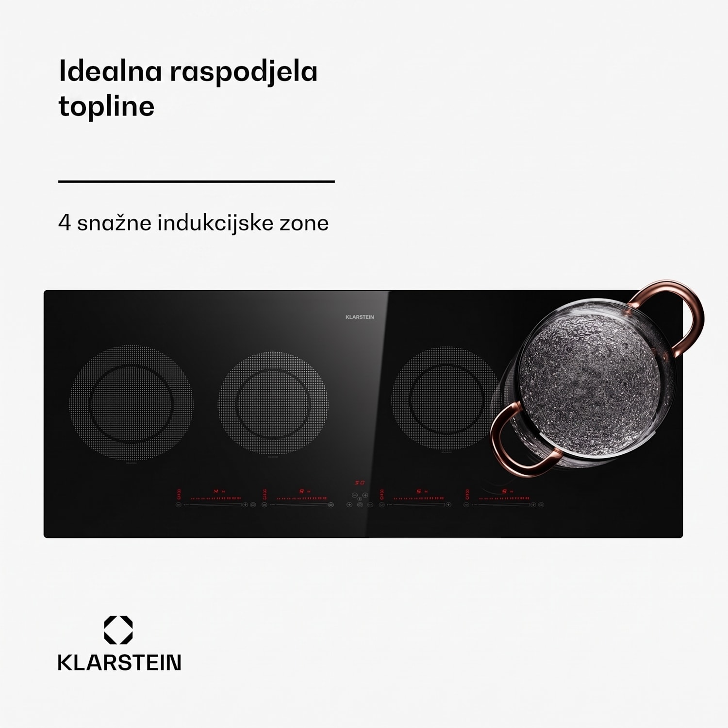 Masterzone Slim Round, indukcijska ploča za kuhanje, maks. 7200 W, ugradbeni, 4 zone 