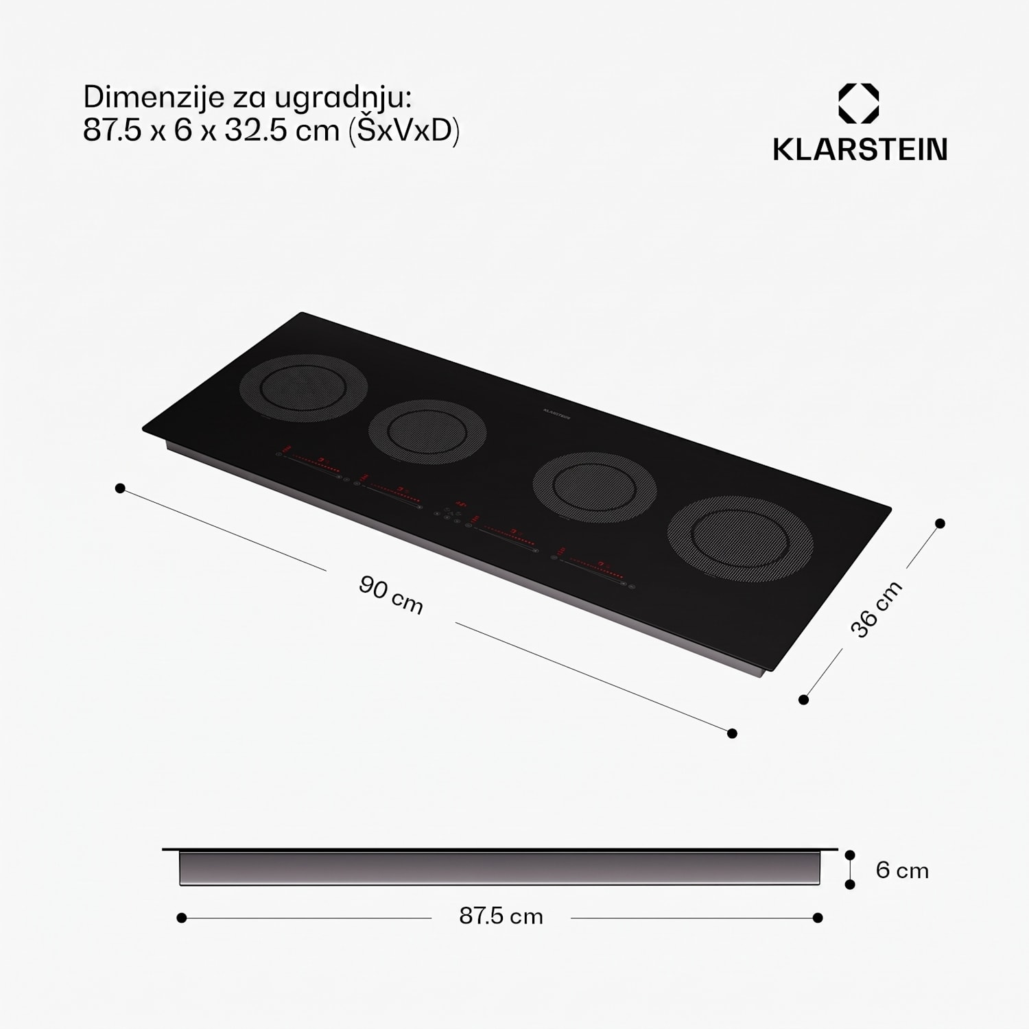 Masterzone Slim Round, indukcijska ploča za kuhanje, maks. 7200 W, ugradbeni, 4 zone 